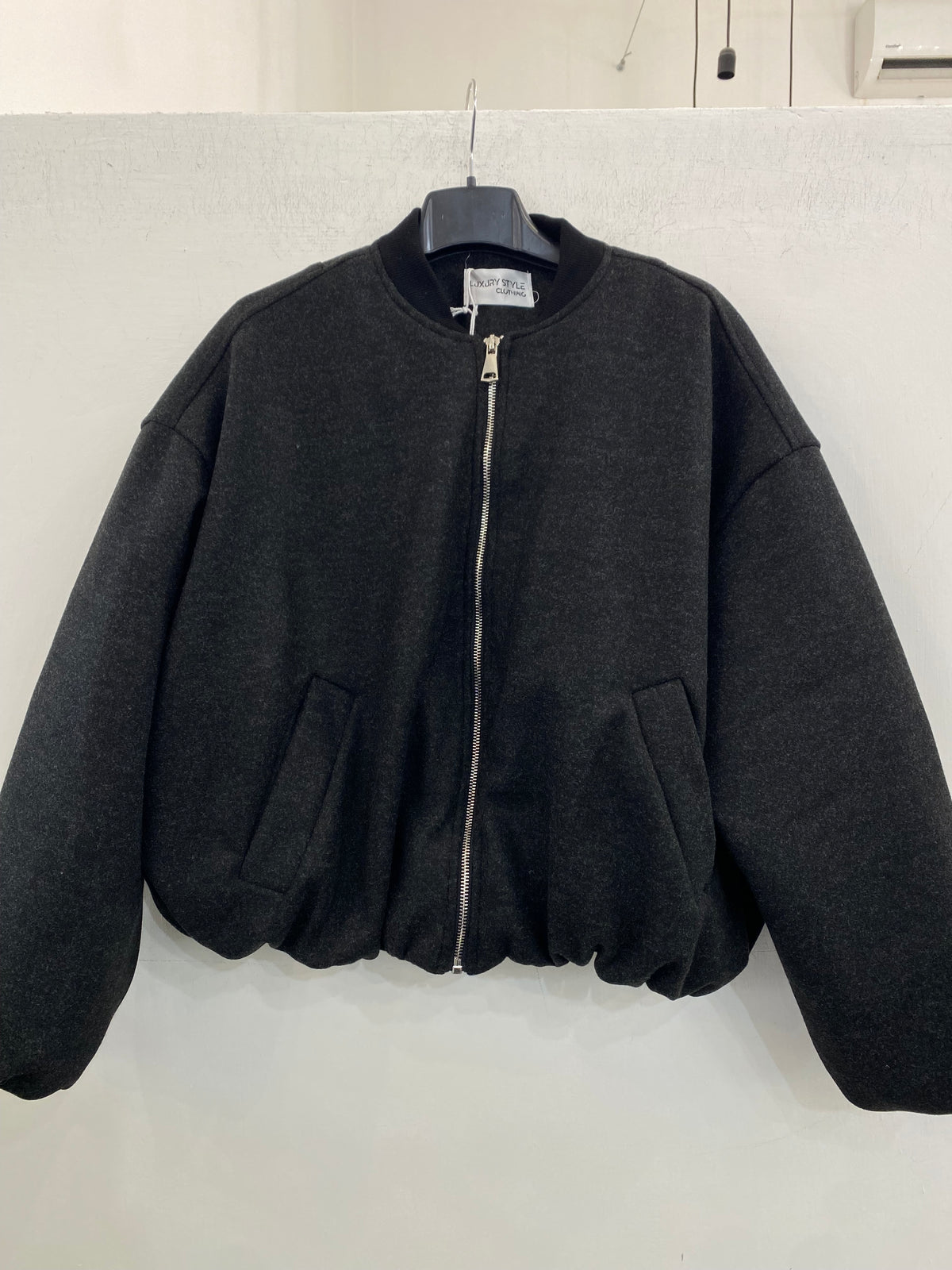 Cappottino in panno crop con zip 6809