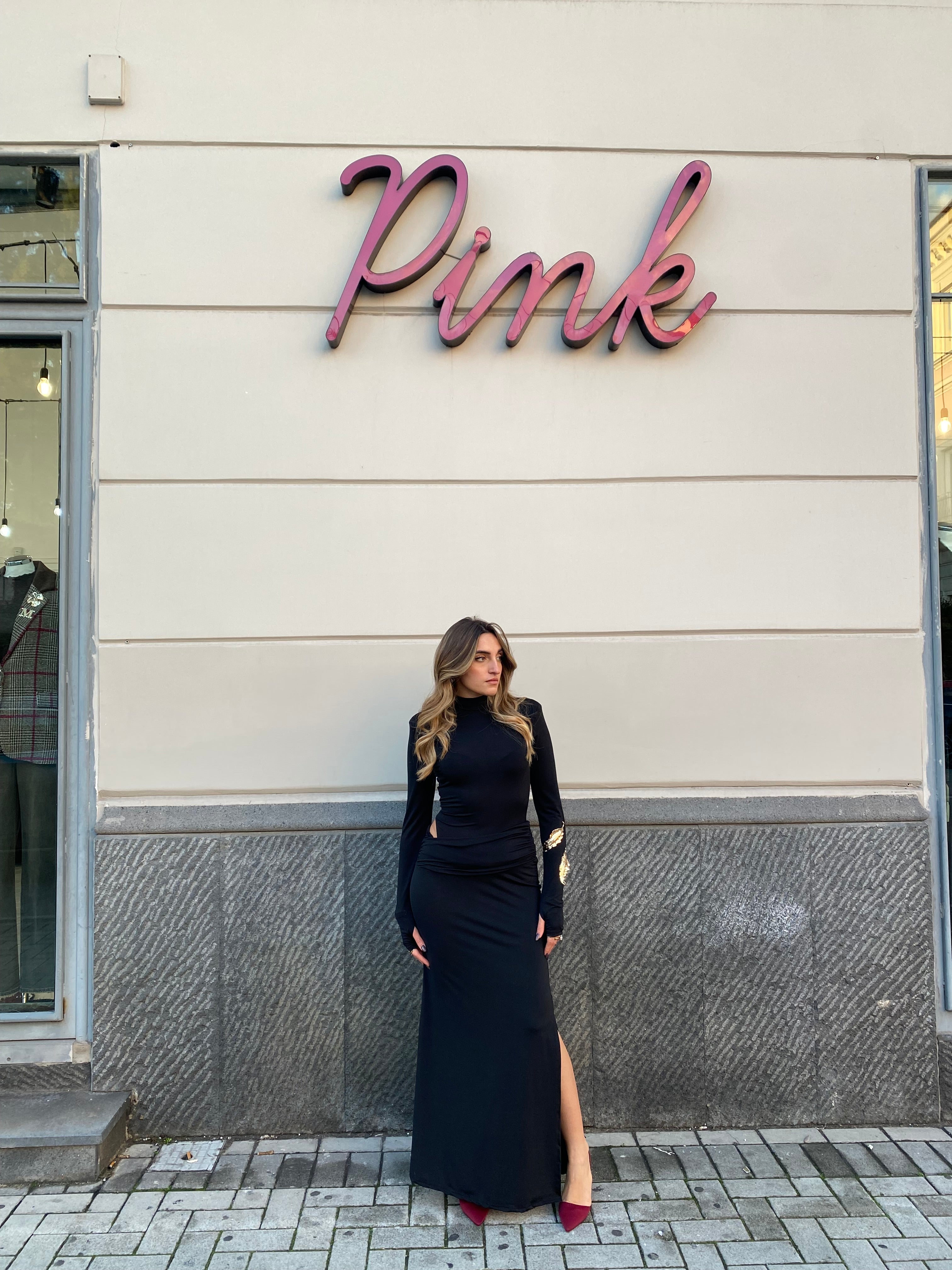 Abito lungo con spalline 10818