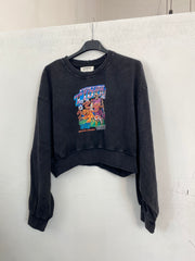 Felpina crop con stampa rock 2023002