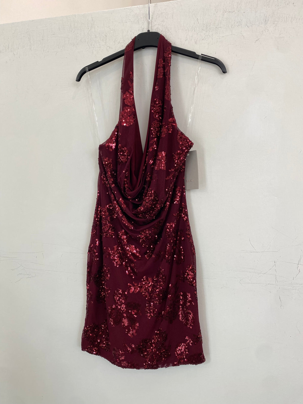 Abito con paillettes scollato dietro 120915