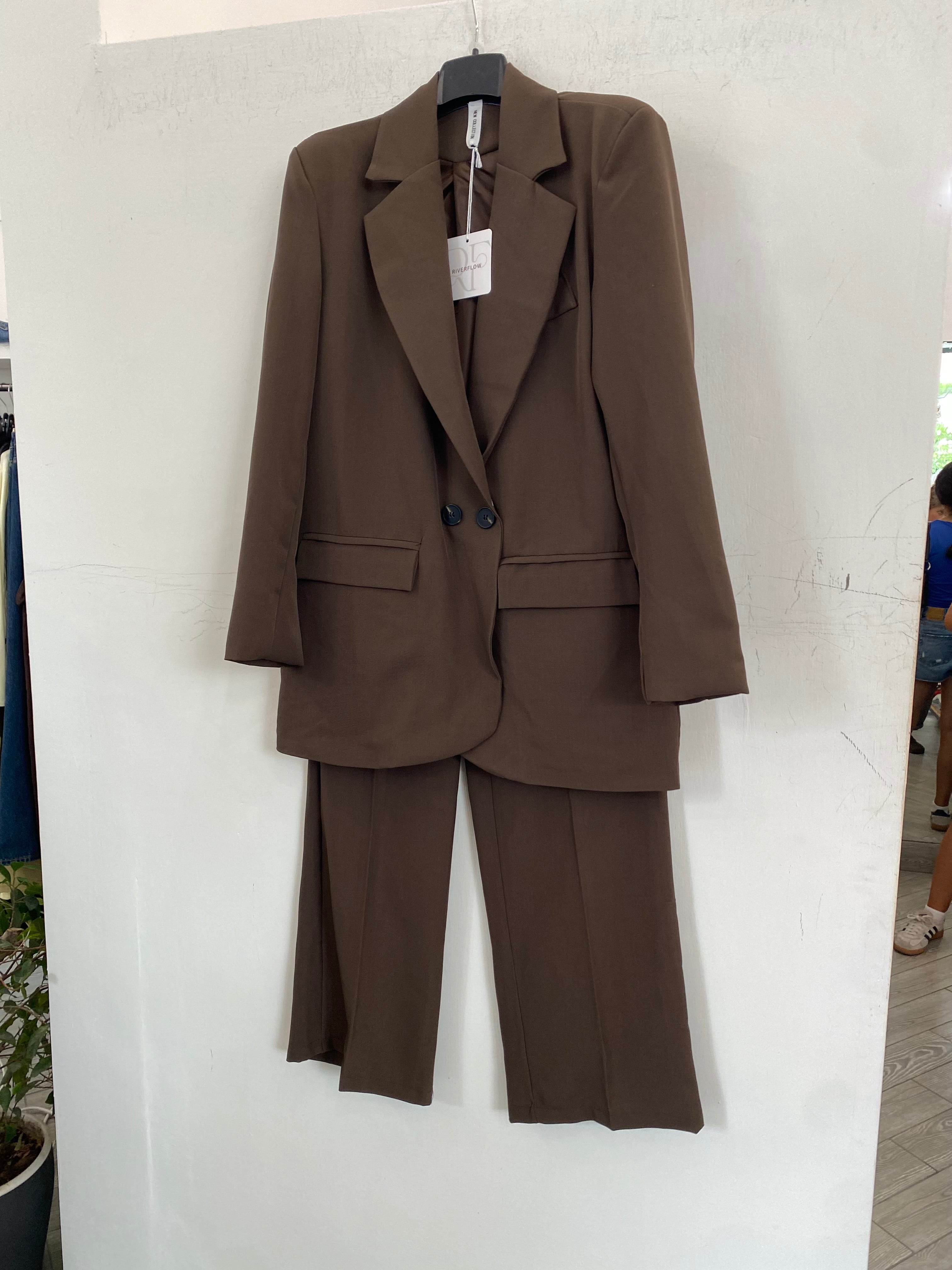 Tailleur Grace con pantalone palazzo e blazer oversize 11088
