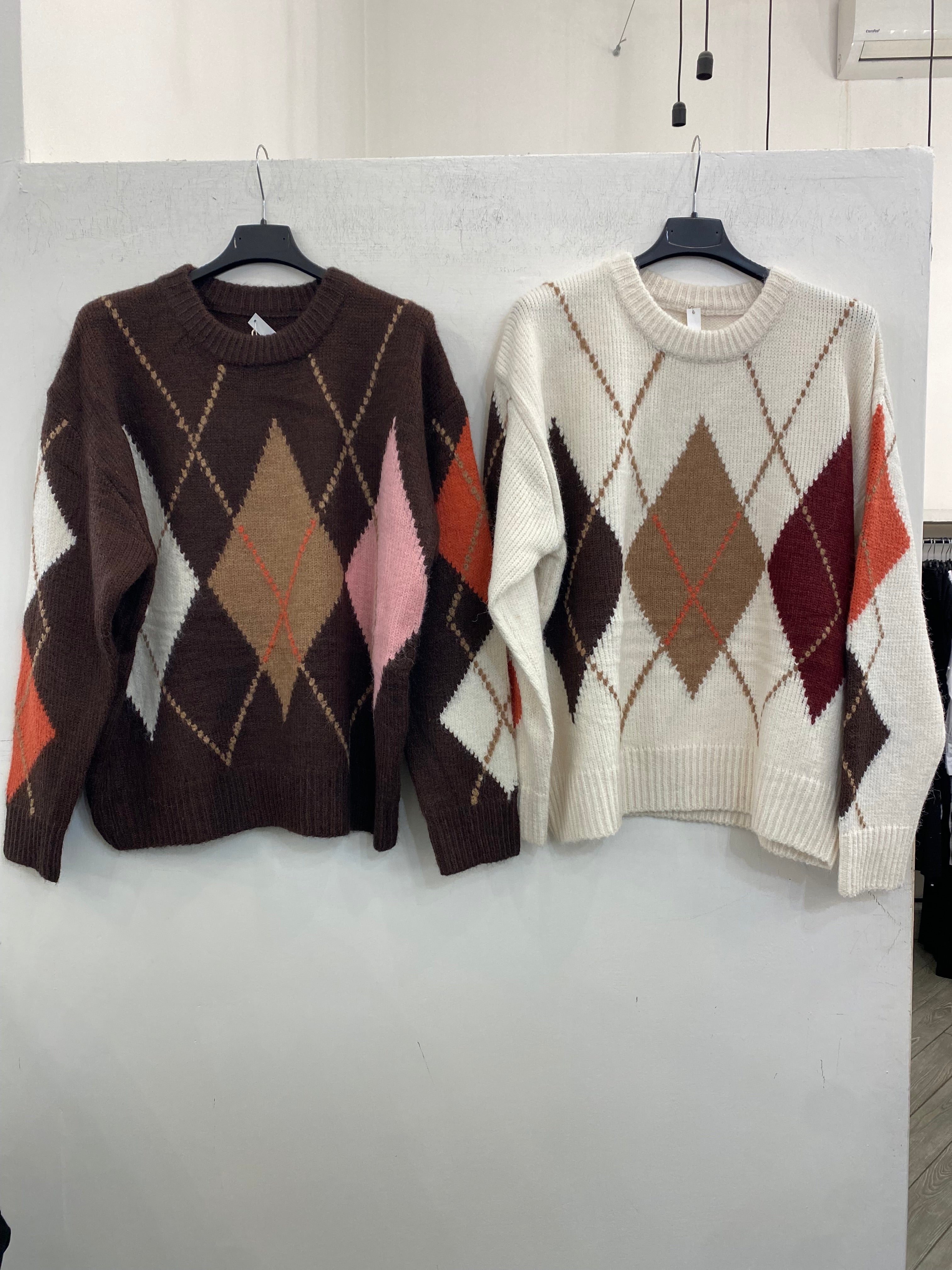 Maglione con rombi 7225