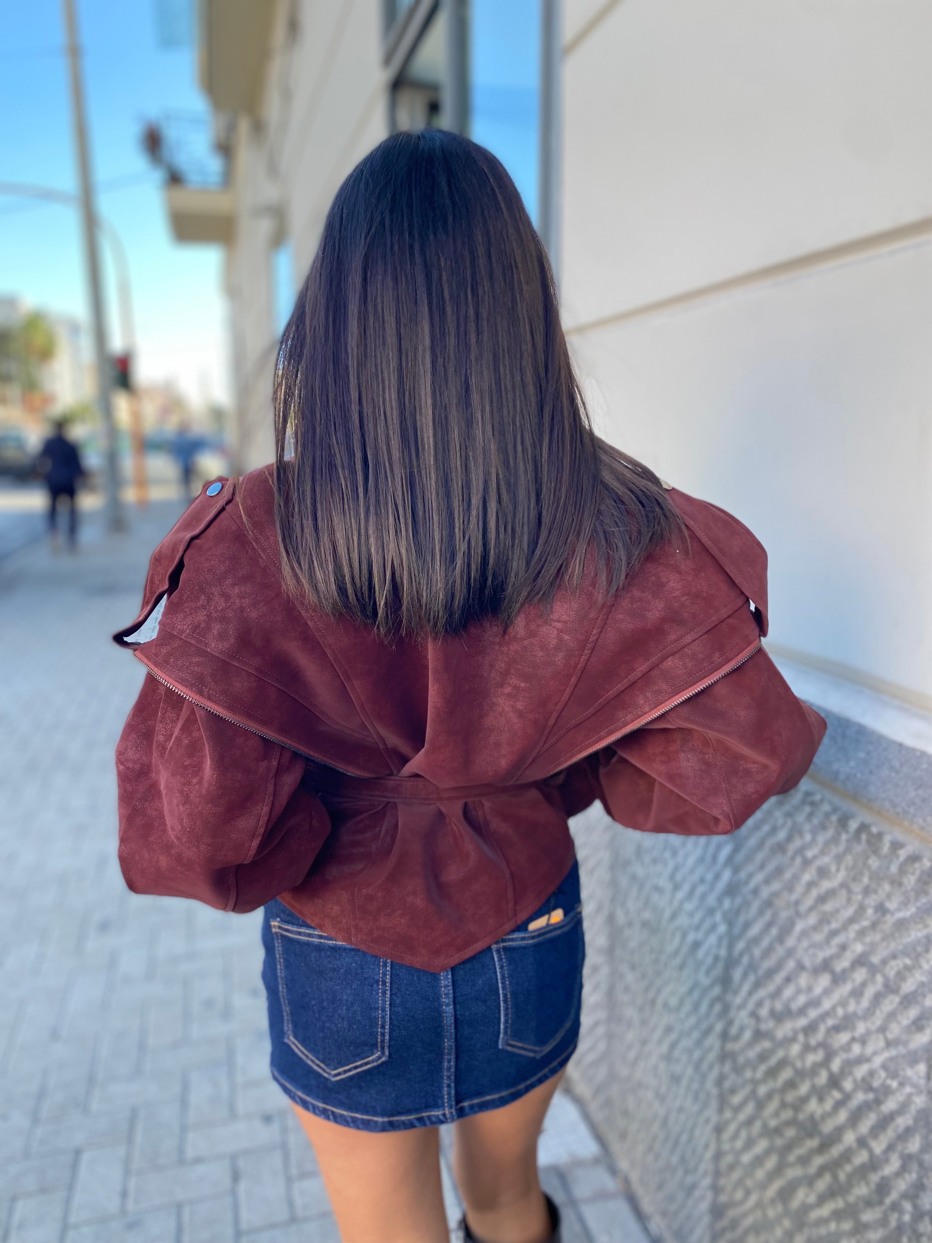 Jacket modello chiodo oversize 9206