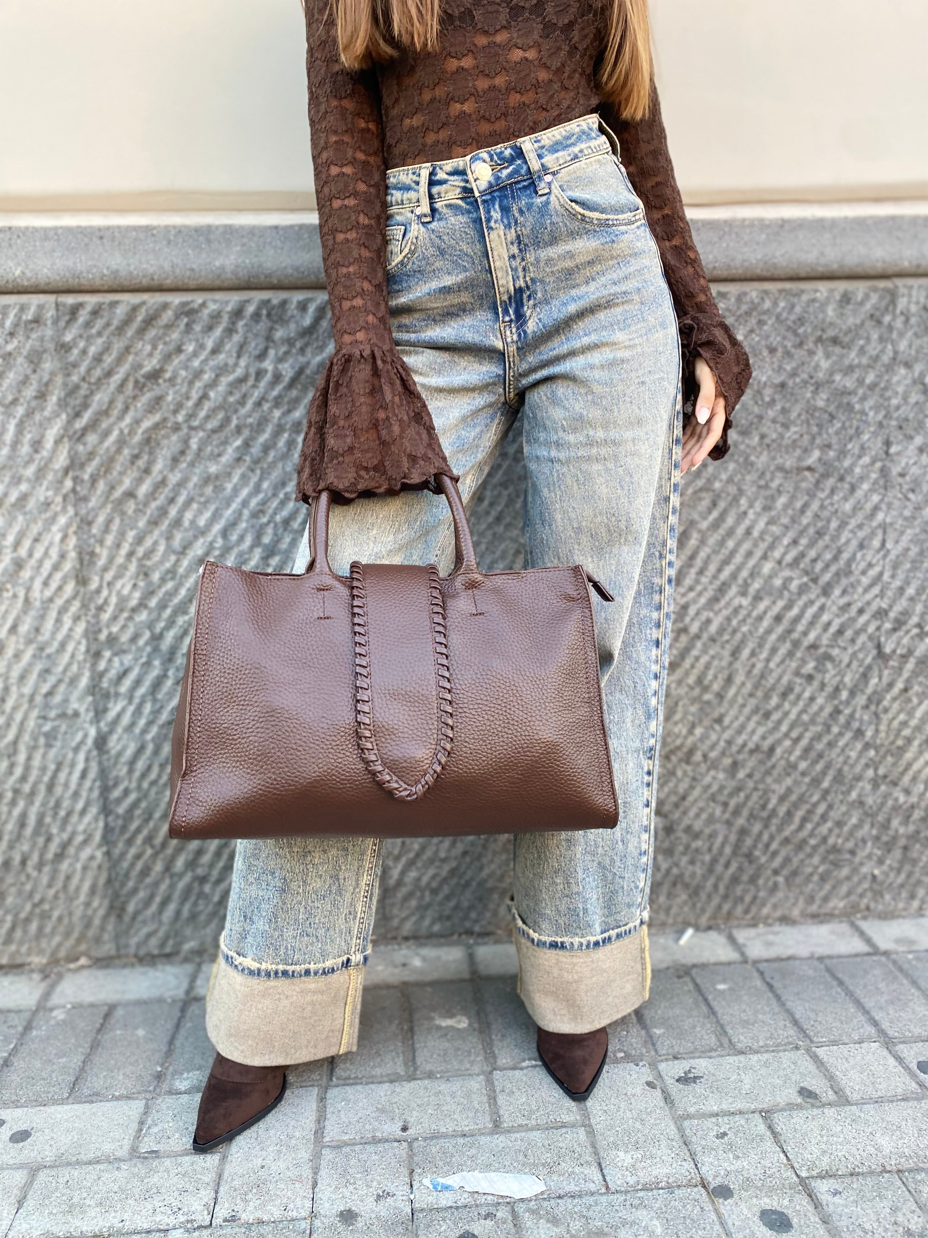 Jeans wide leg con piegone 3973