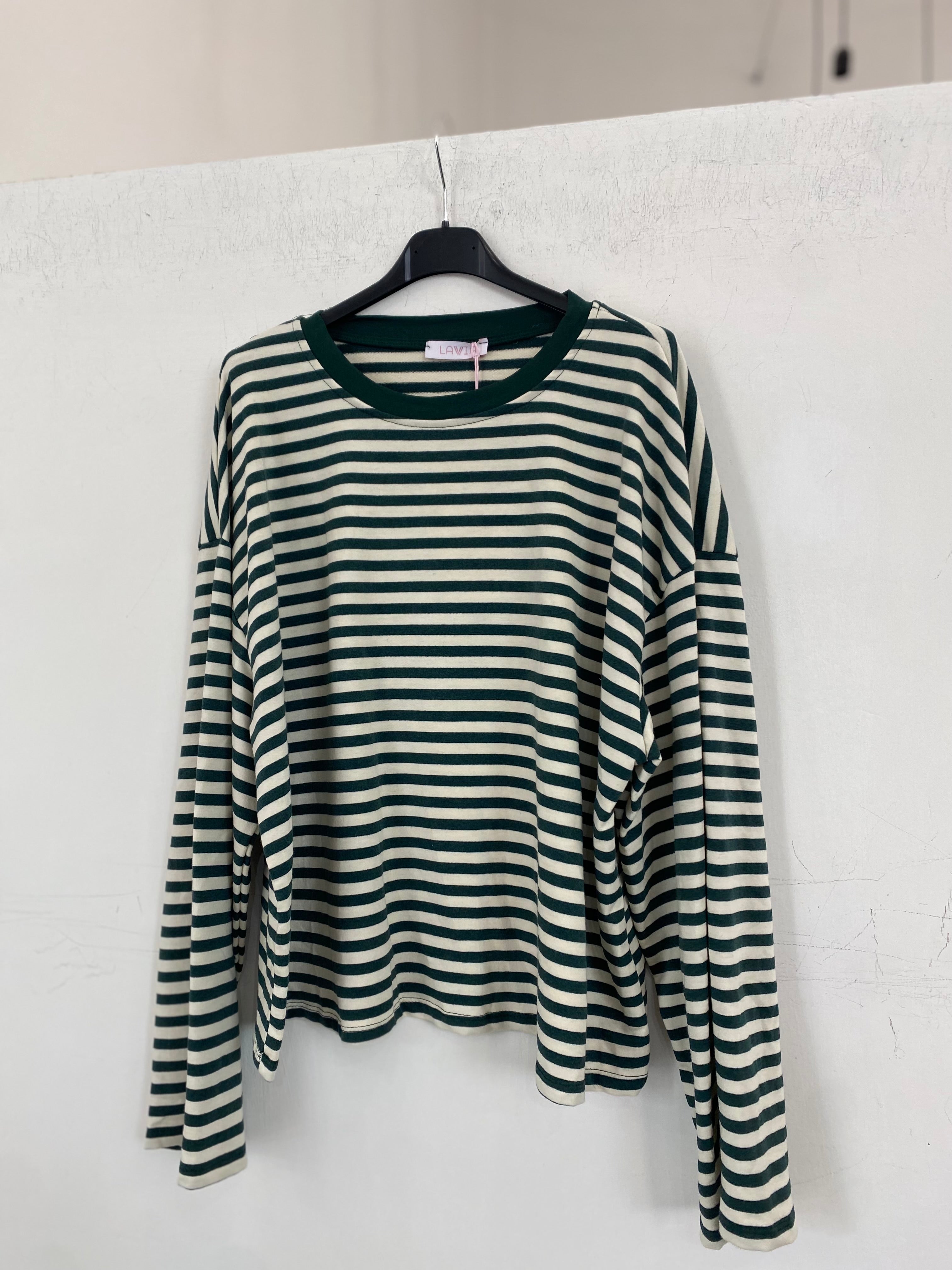 Maglia a righe in caldo cotone oversize 1109