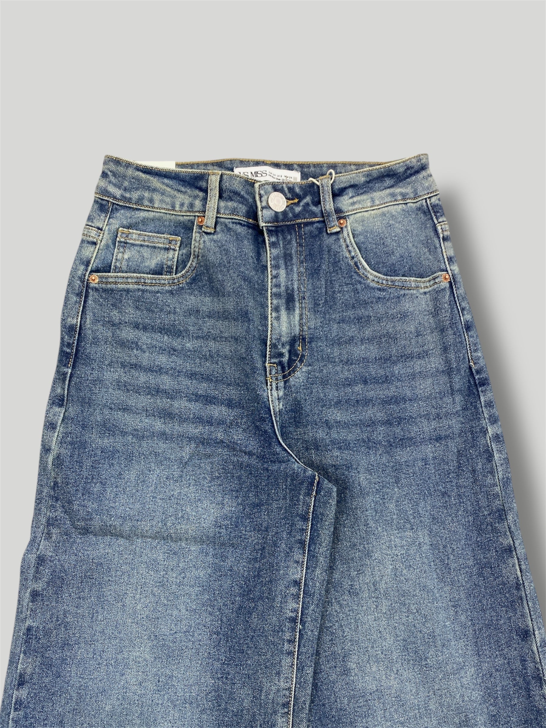 Jeans wide leg con piegone 8891