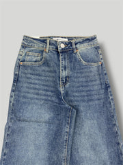 Jeans wide leg con piegone 8891