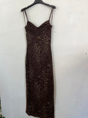 Abito lungo effetto animalier 23210