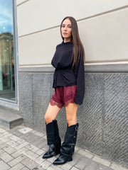 Short pizzo e raso 7920