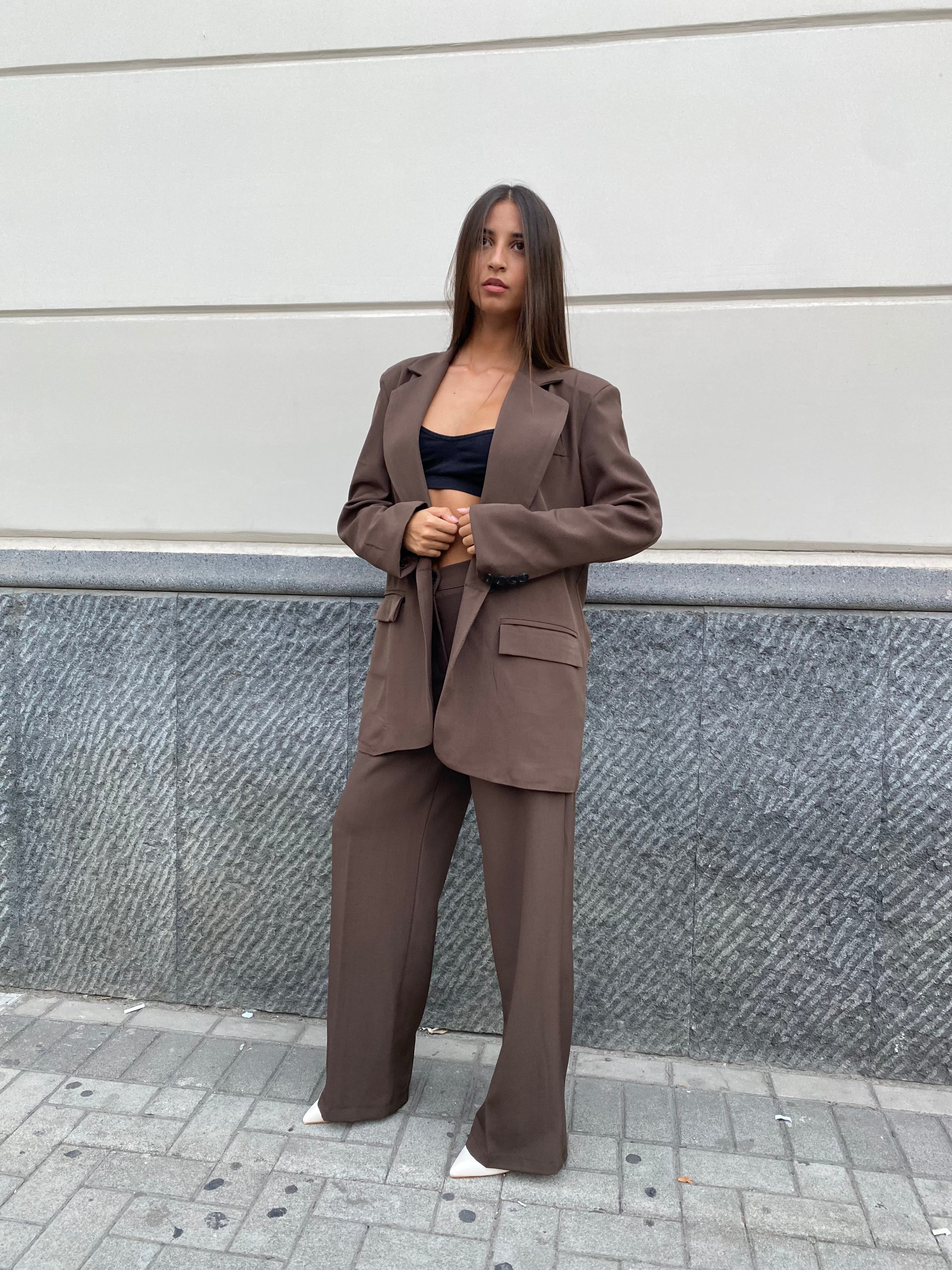 Tailleur Grace con pantalone palazzo e blazer oversize 11088