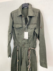 Jumpsuit in twill con cinturino 7088