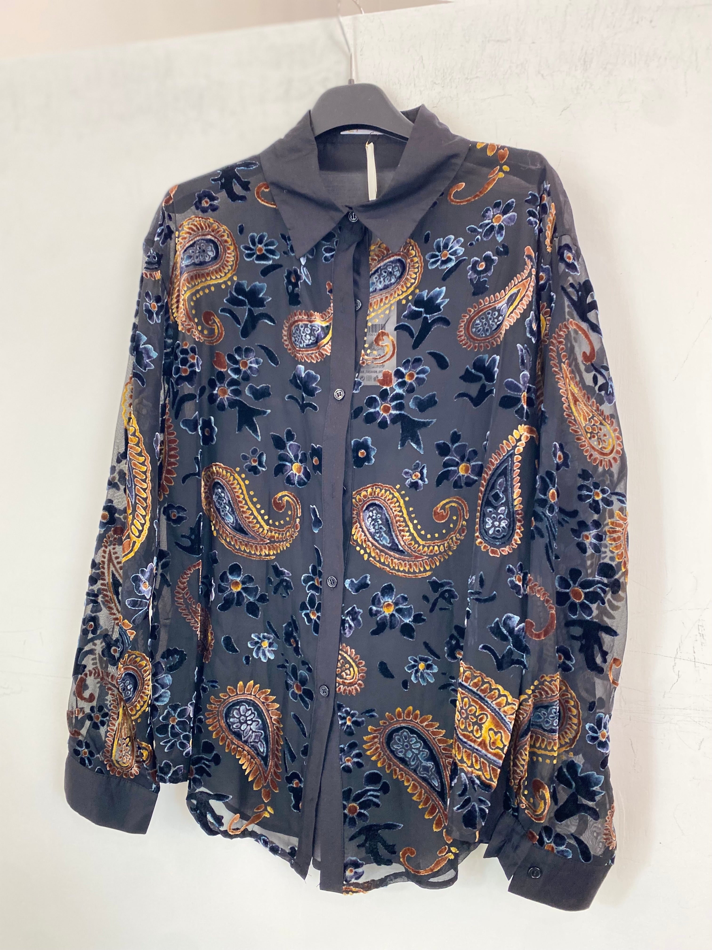 Camicia velata con paisley 76068