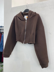 Felpa crop con cappuccio 39605
