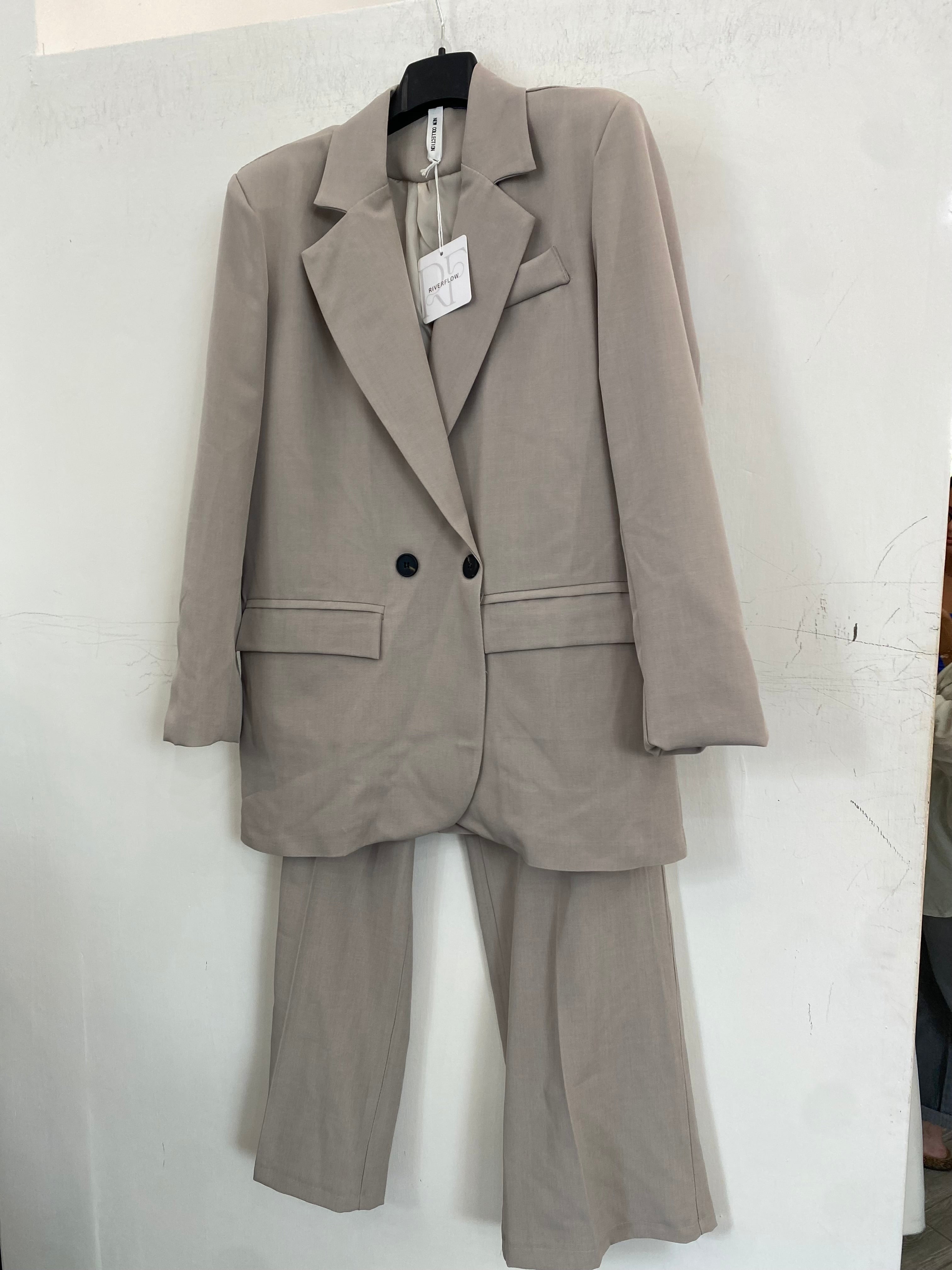 Tailleur Grace con pantalone palazzo e blazer oversize 11088