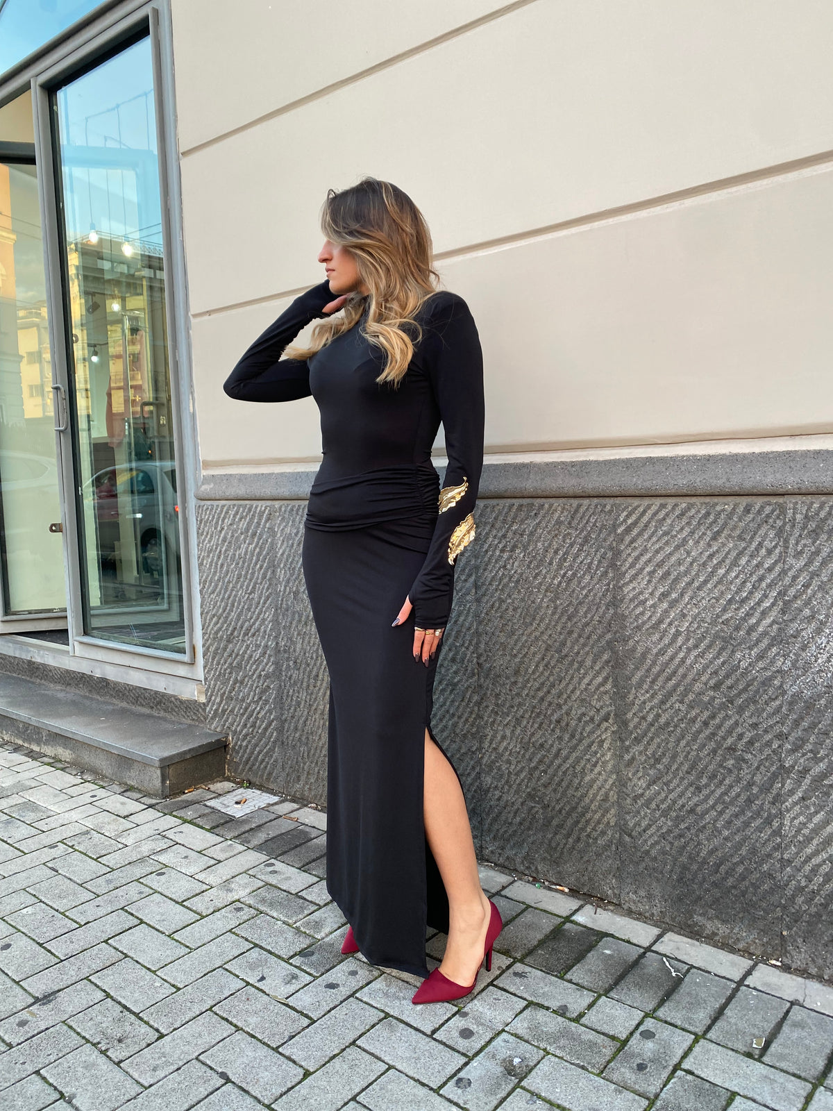 Abito lungo con spalline 10818