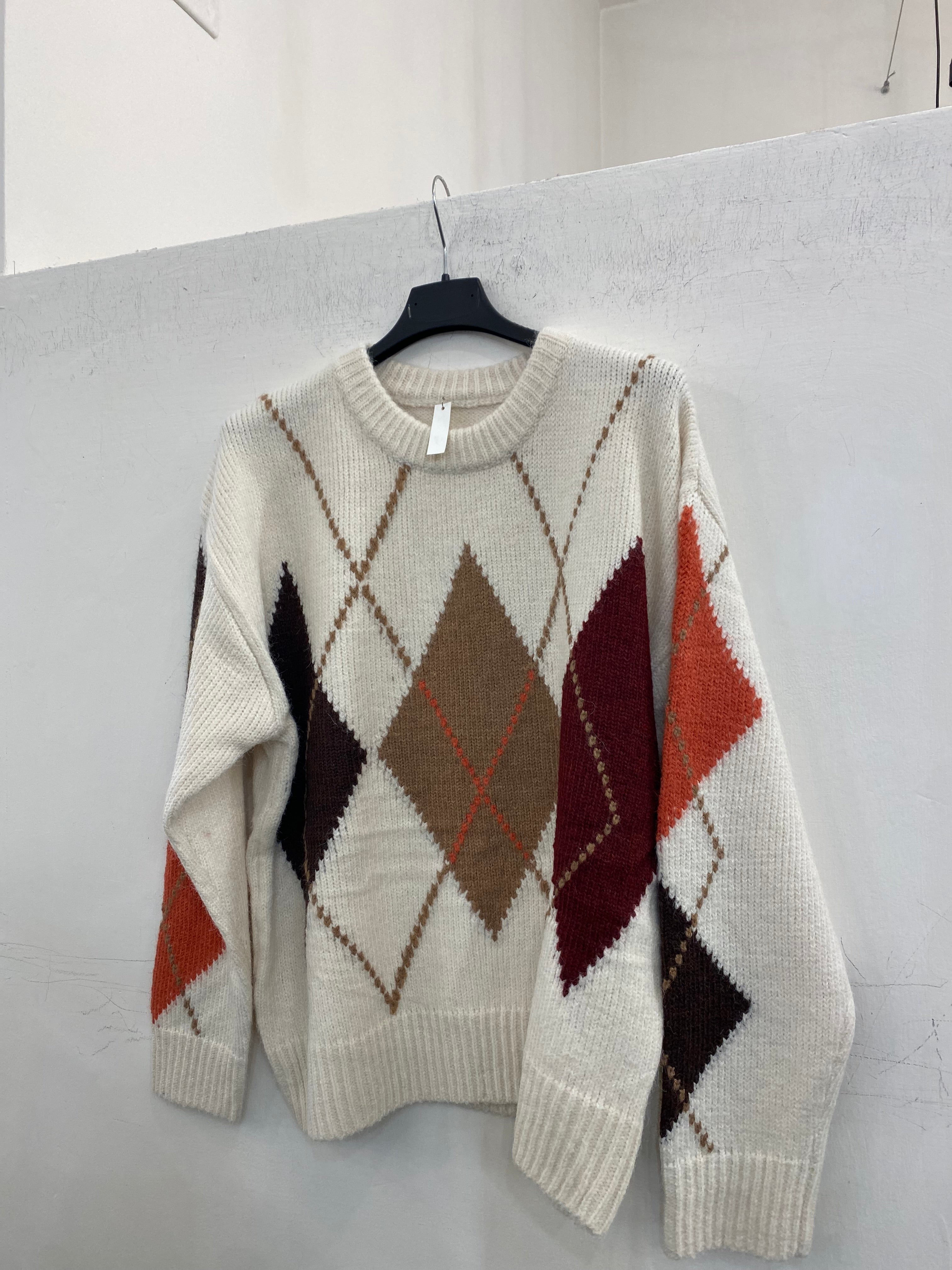 Maglione con rombi 7225