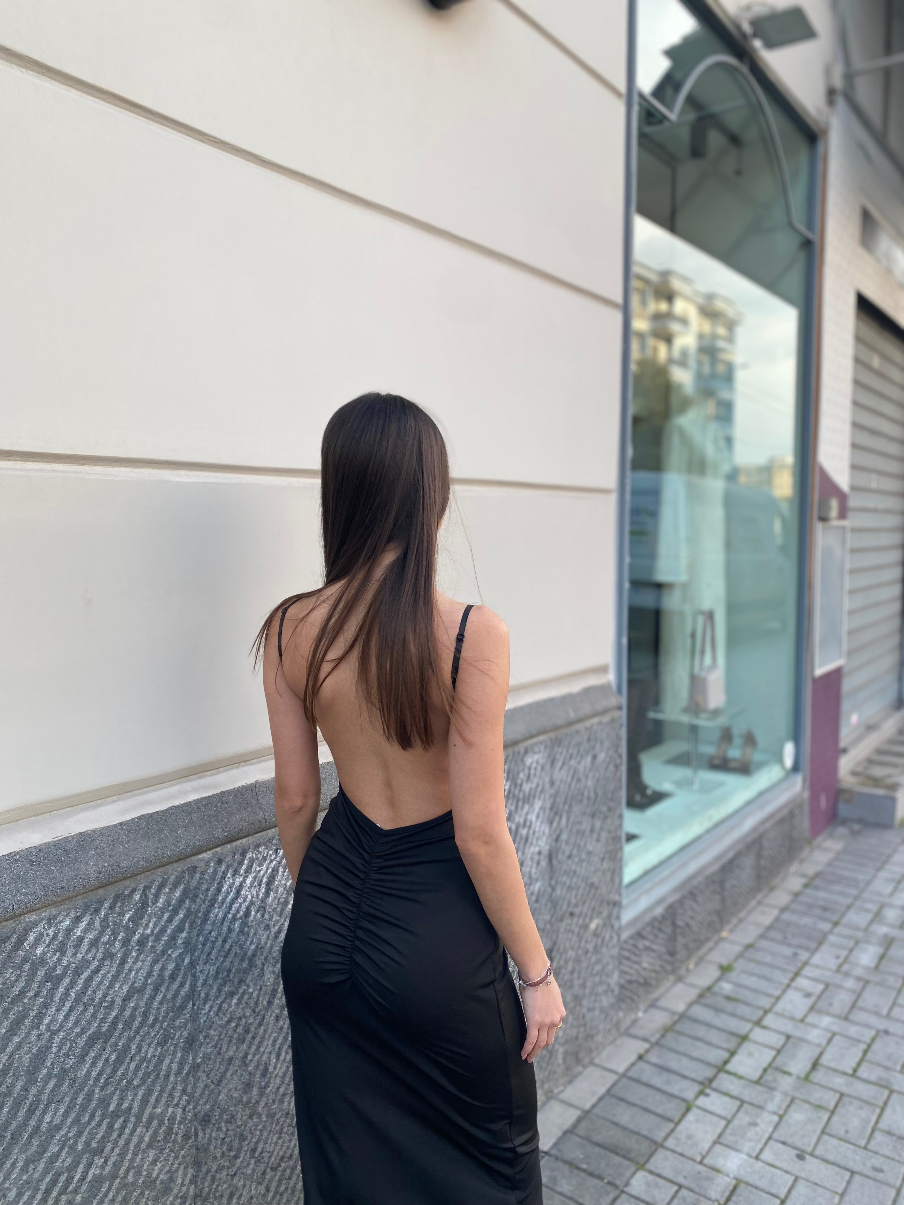 Abito lungo scollato dietro 9960