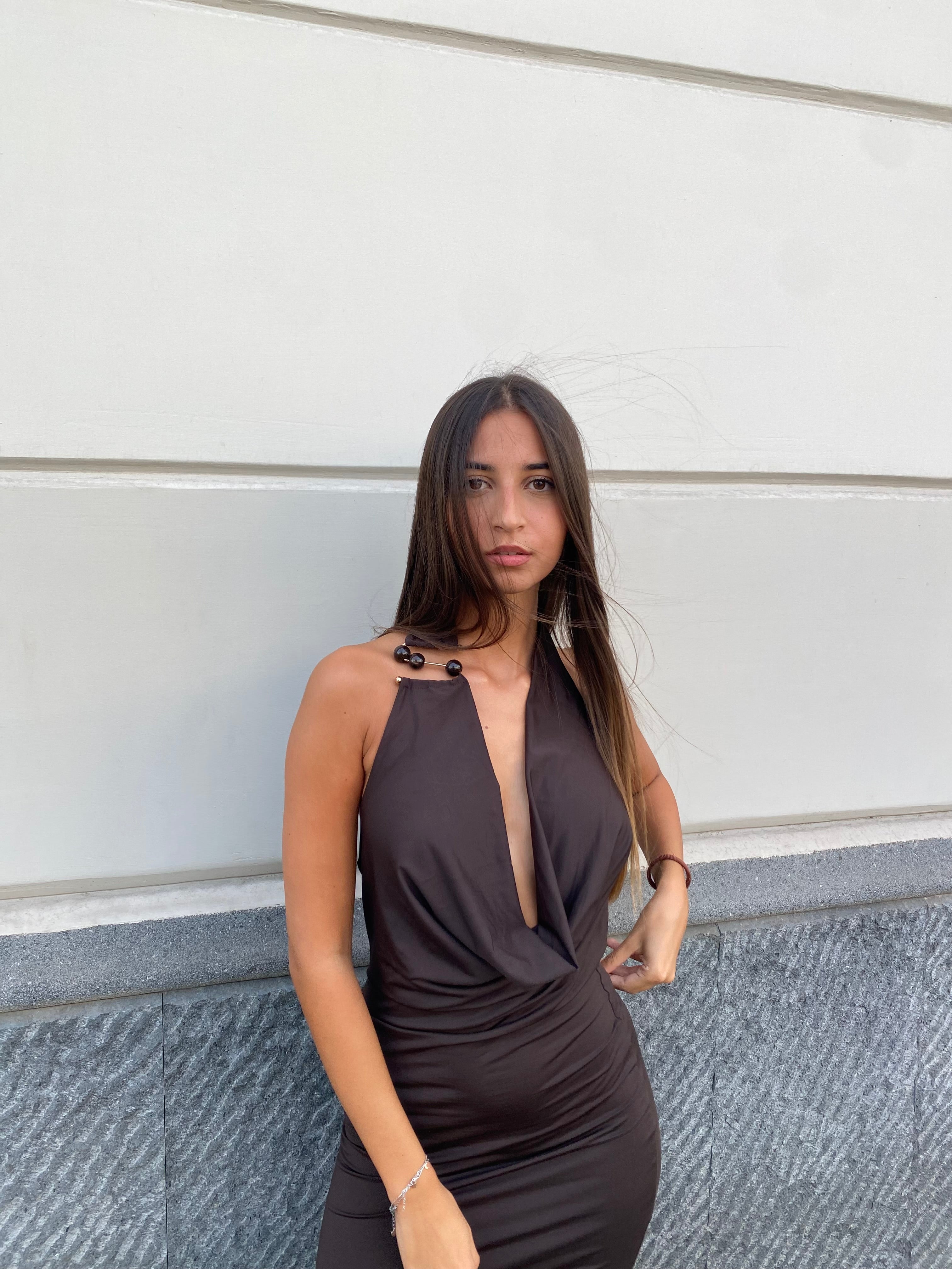 Abito metal con gancio e perline 0523