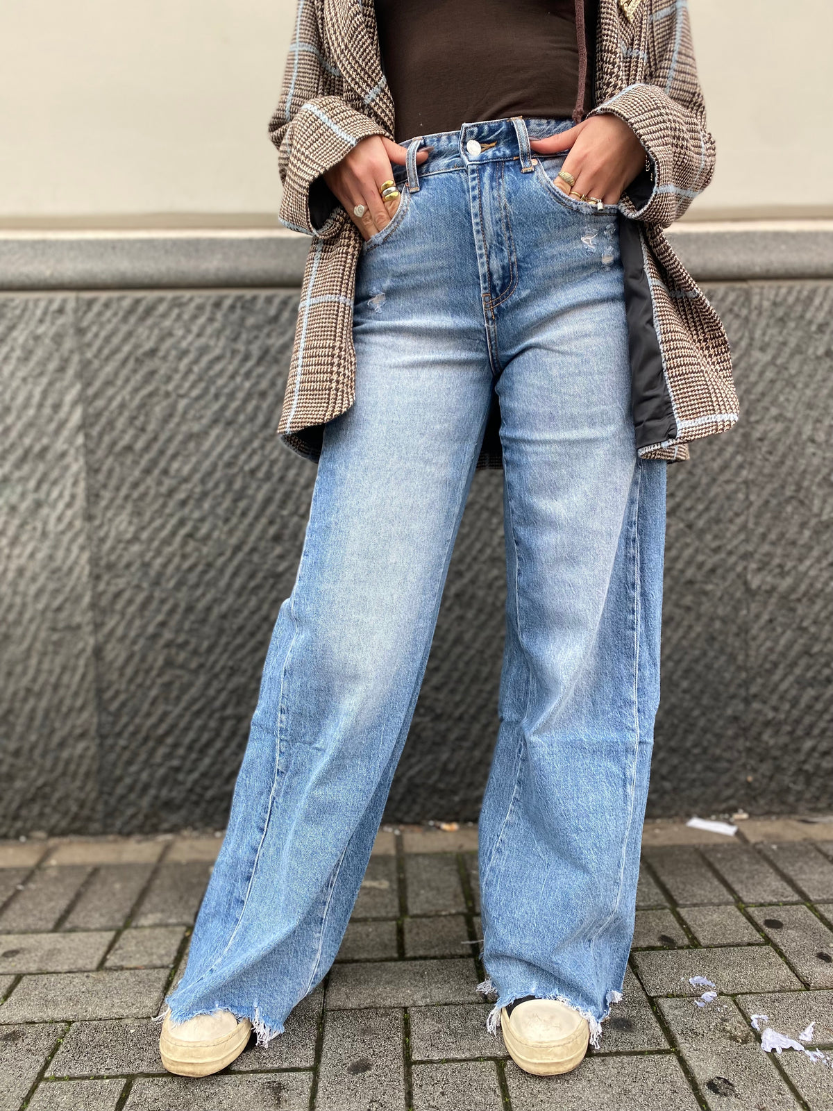 Jeans wideleg sfrangiato 3950