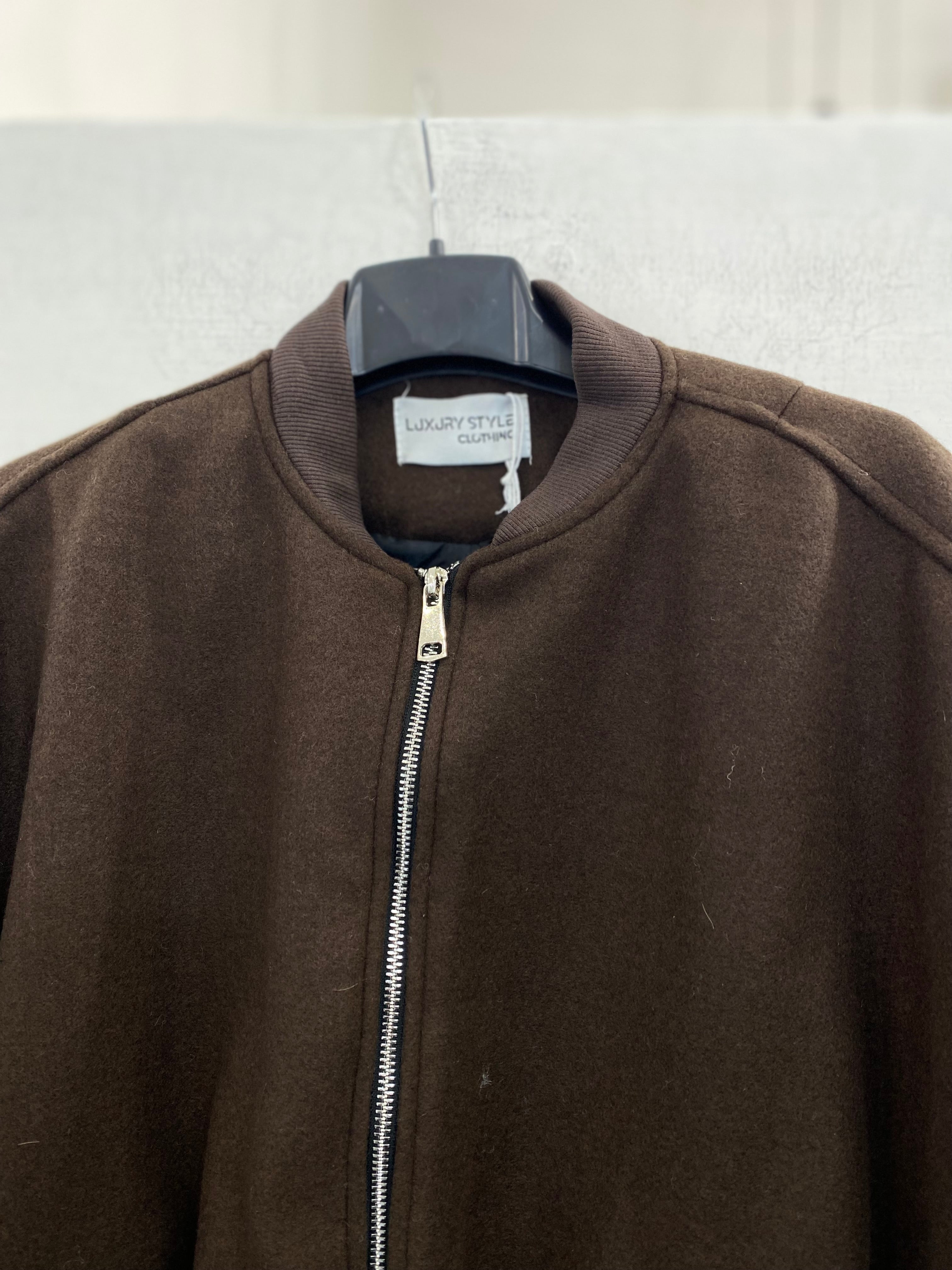 Cappottino in panno crop con zip 6809