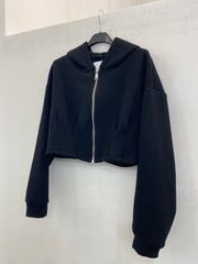 Felpa crop con cappuccio 39605