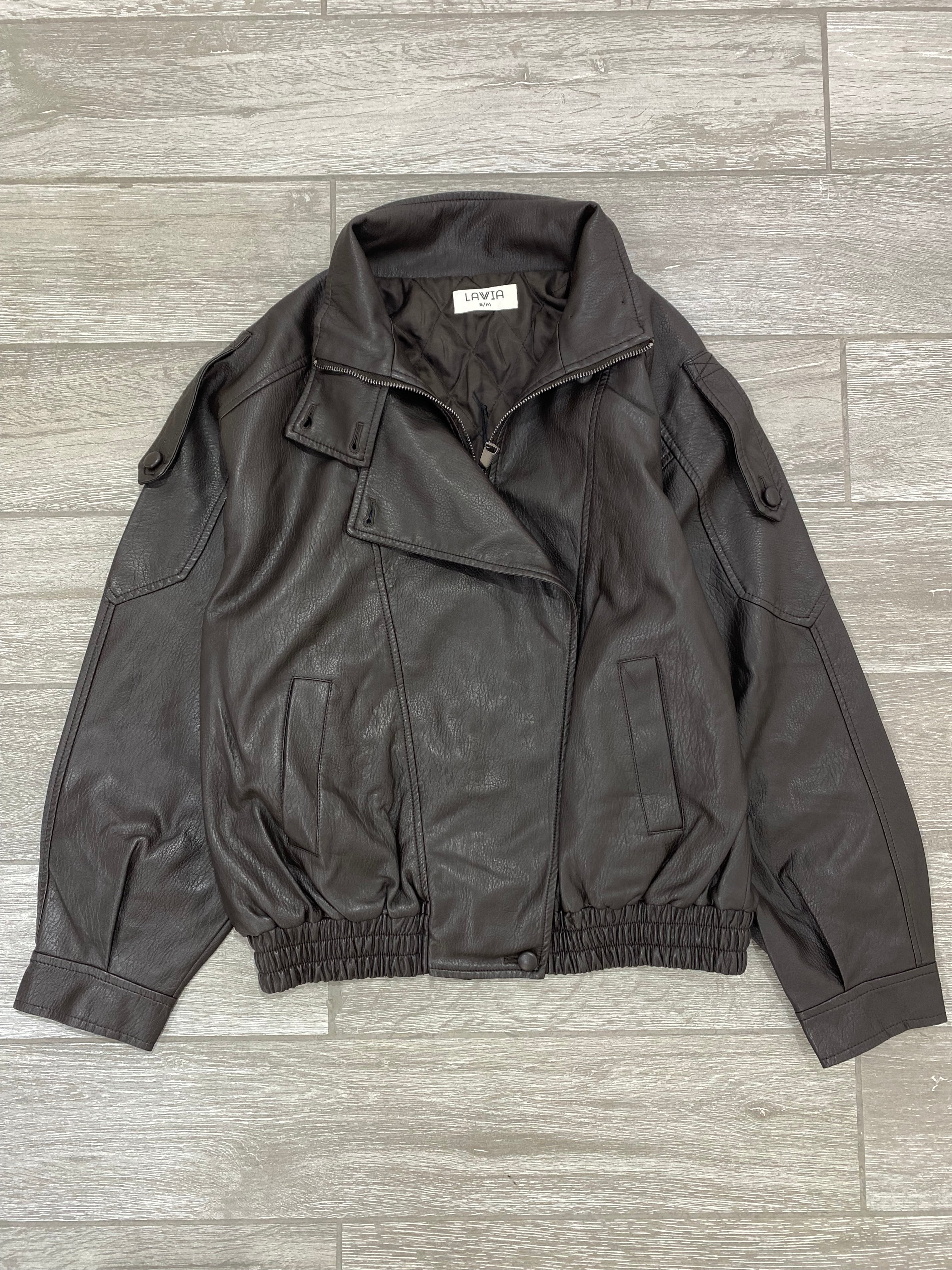 Jacket chiodo ecopelle oversize 006