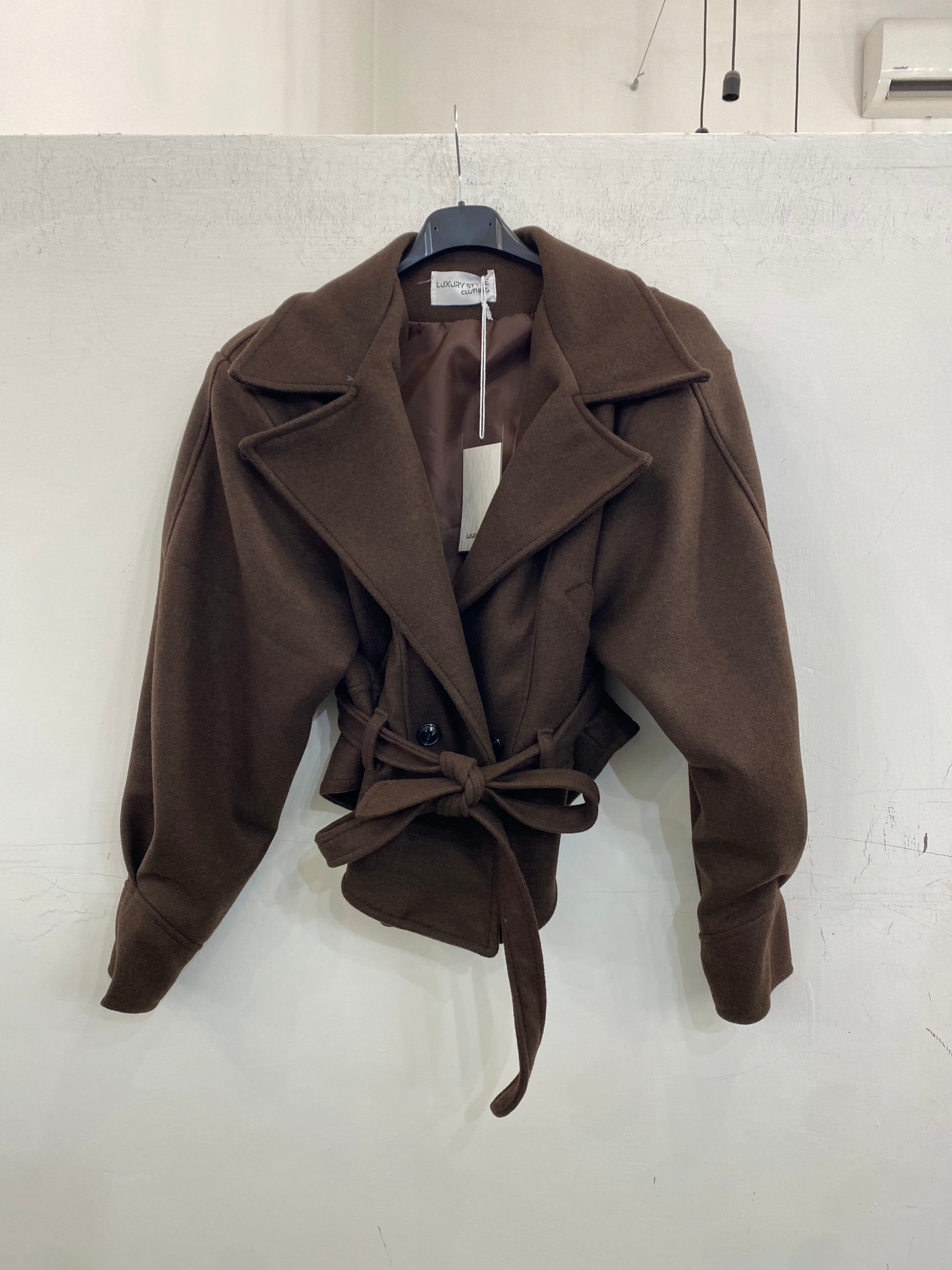 Cappotto corto con cintura 6801