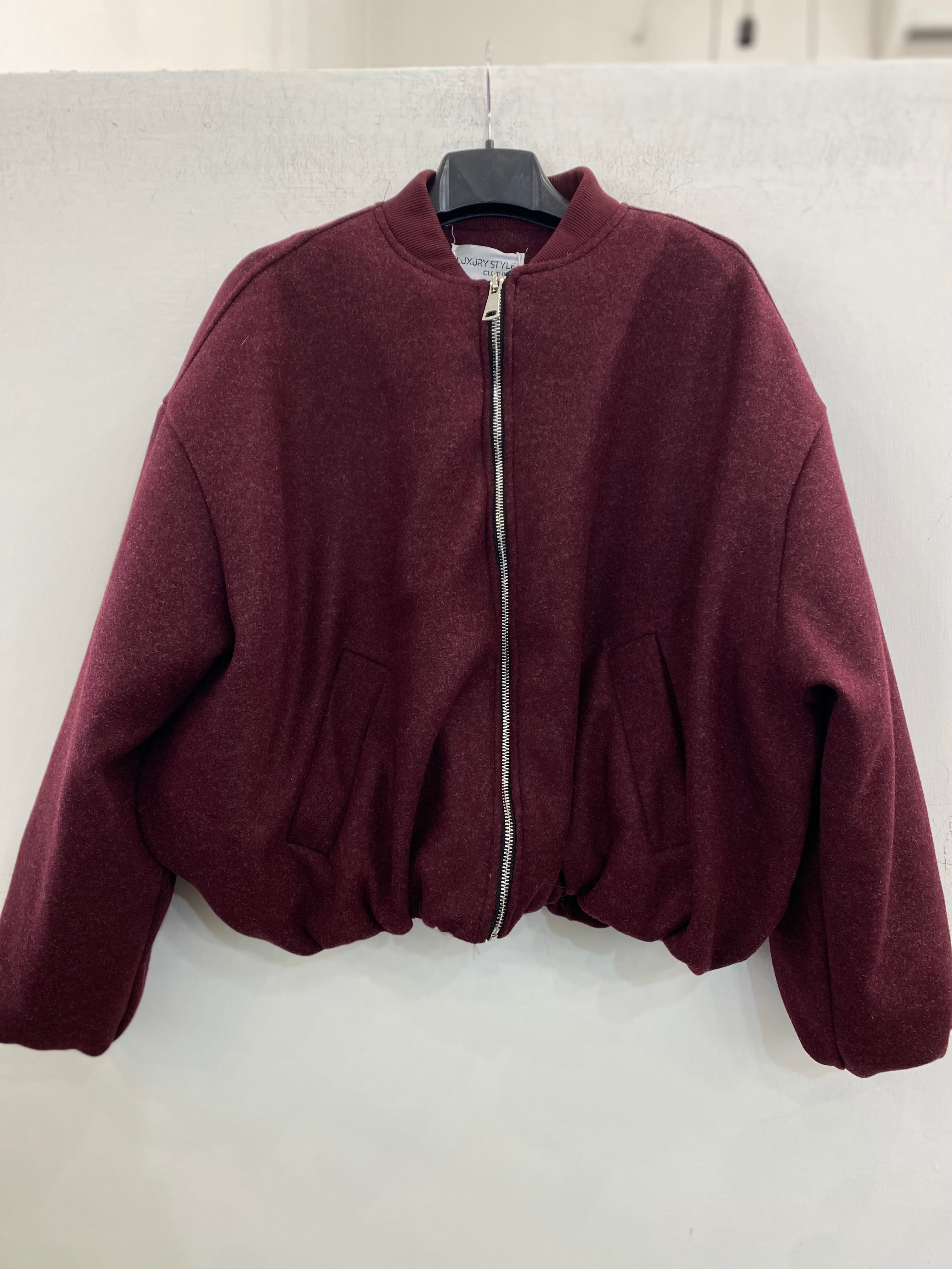 Cappottino in panno crop con zip 6809