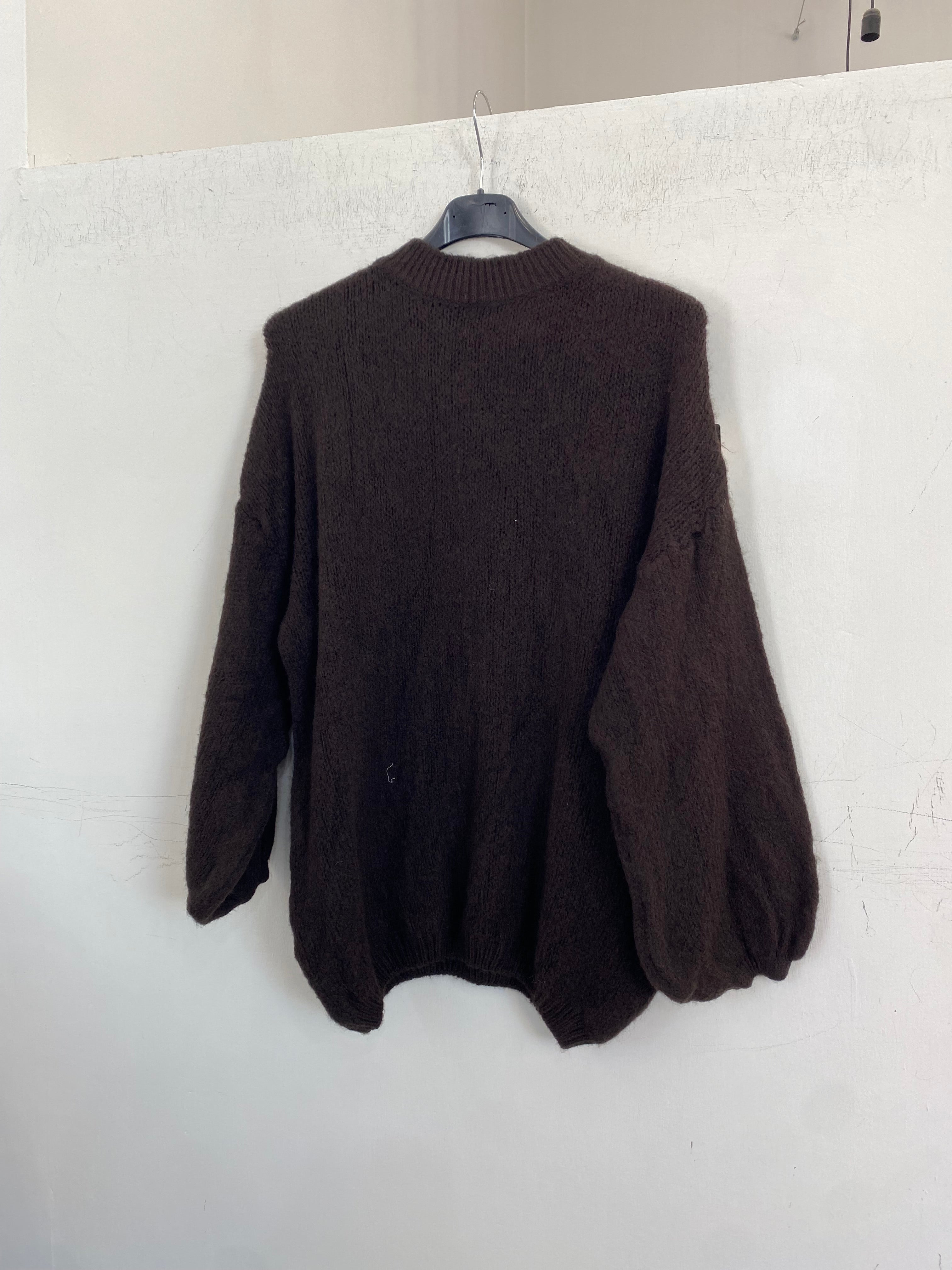 Pull girocollo manica a sbuffo 2412