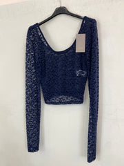 Maglia velata con ricamo in vellutino 101238