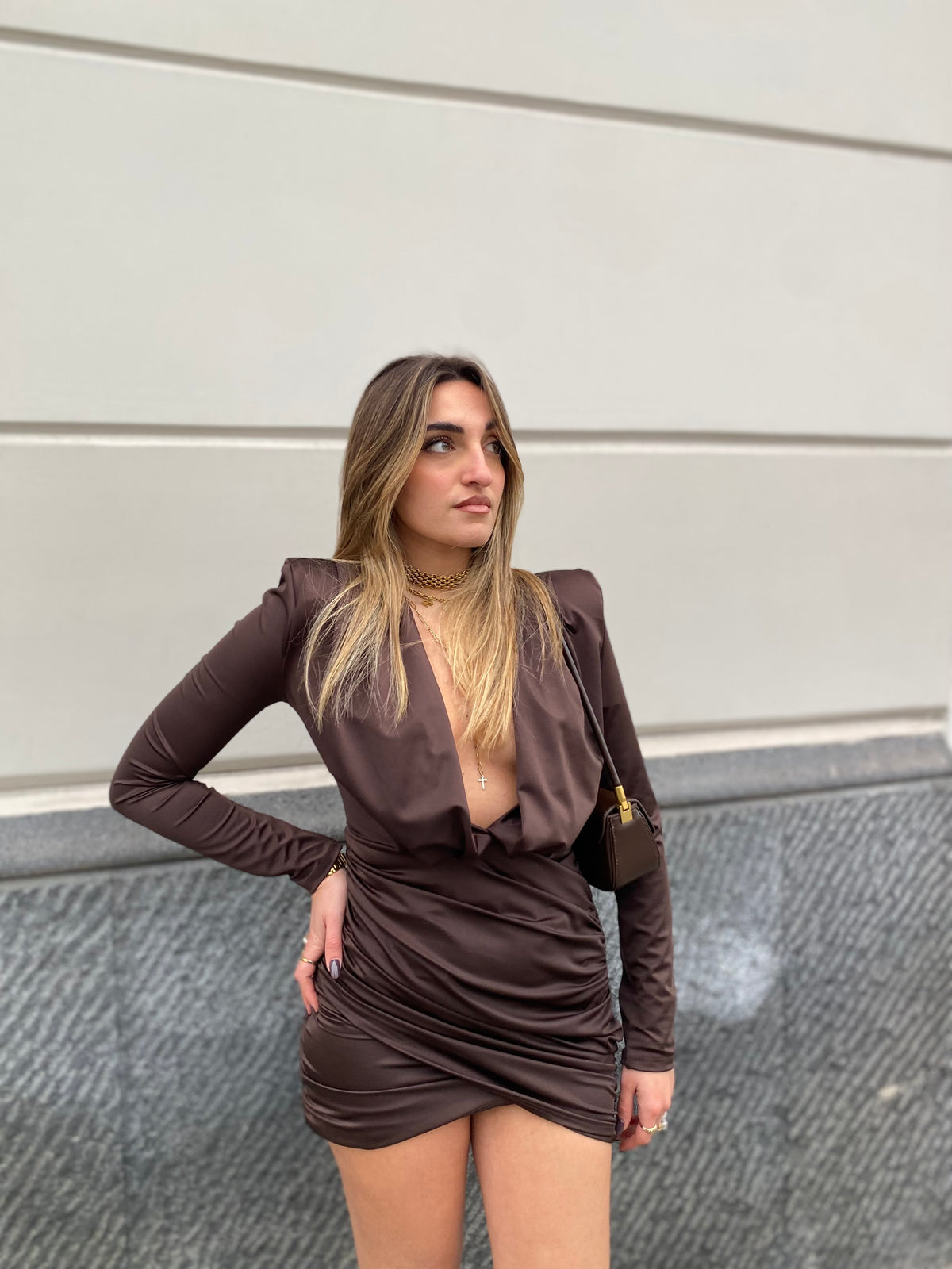 Abito in lycra con drappeggi 27388