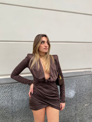 Abito in lycra con drappeggi 27388