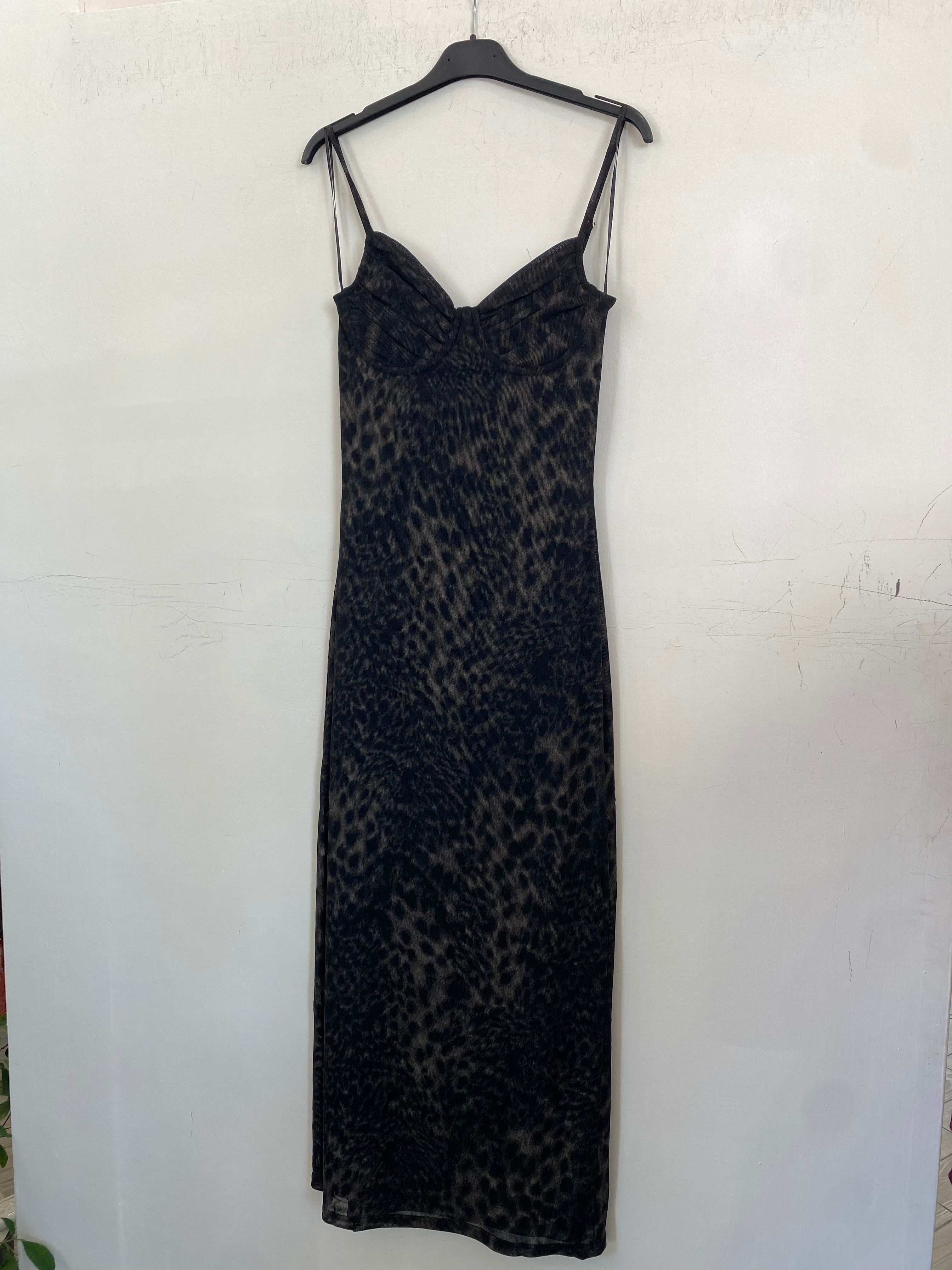 Abito lungo effetto animalier 23210