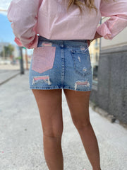 Mini con patch rosa 360