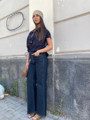 Jeans wideleg con stringhe 5033