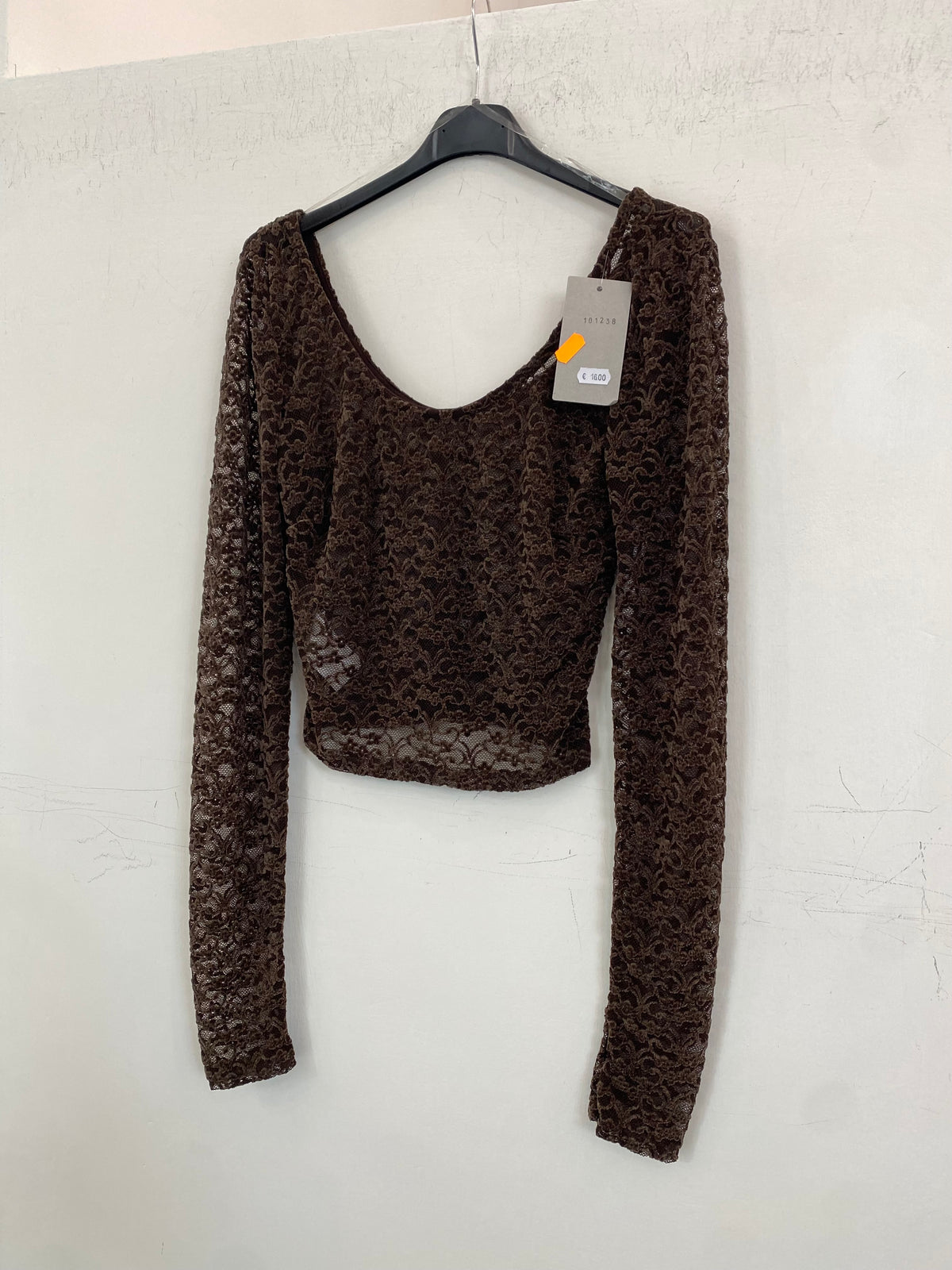 Maglia velata con ricamo in vellutino 101238