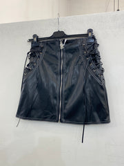 Gonna corta in ecopelle con zip 8896