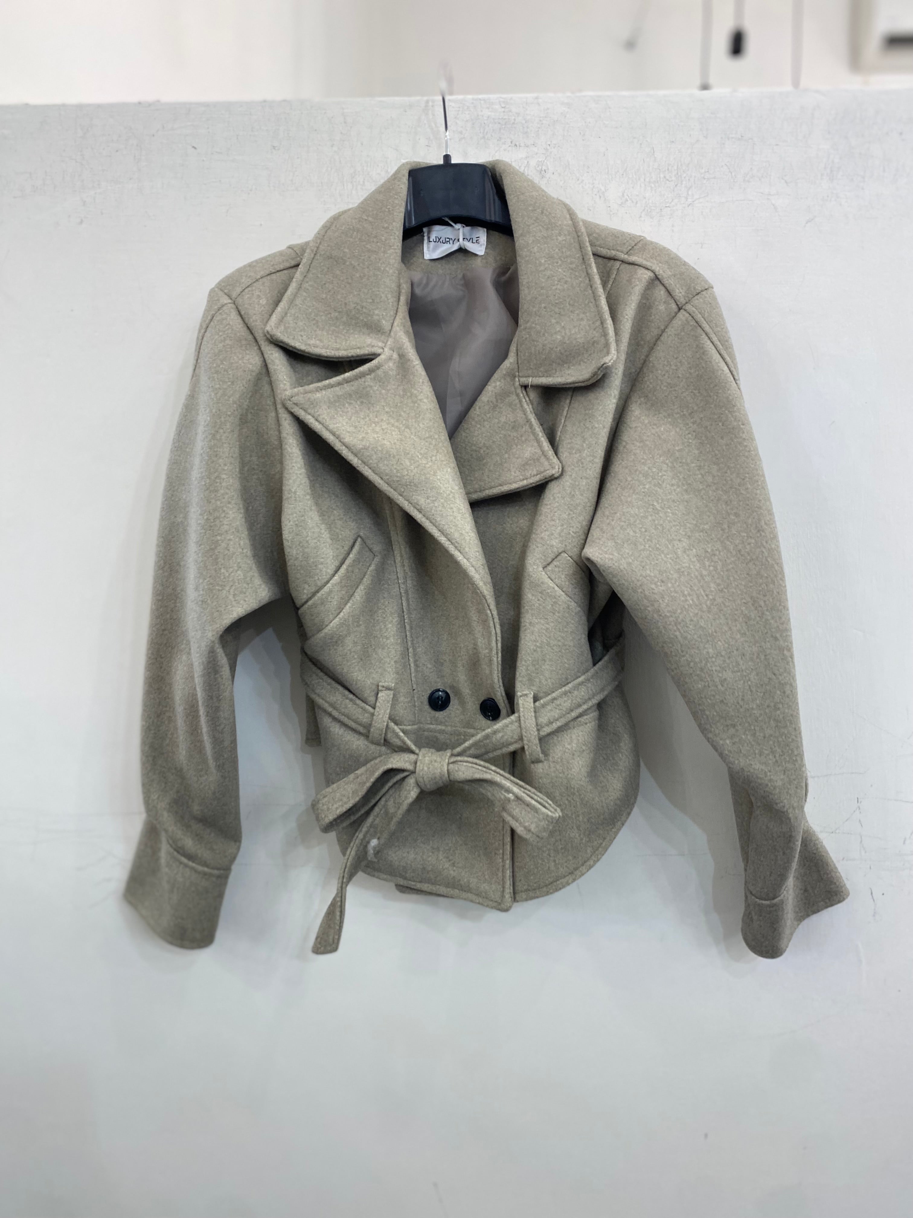 Cappotto corto con cintura 6801
