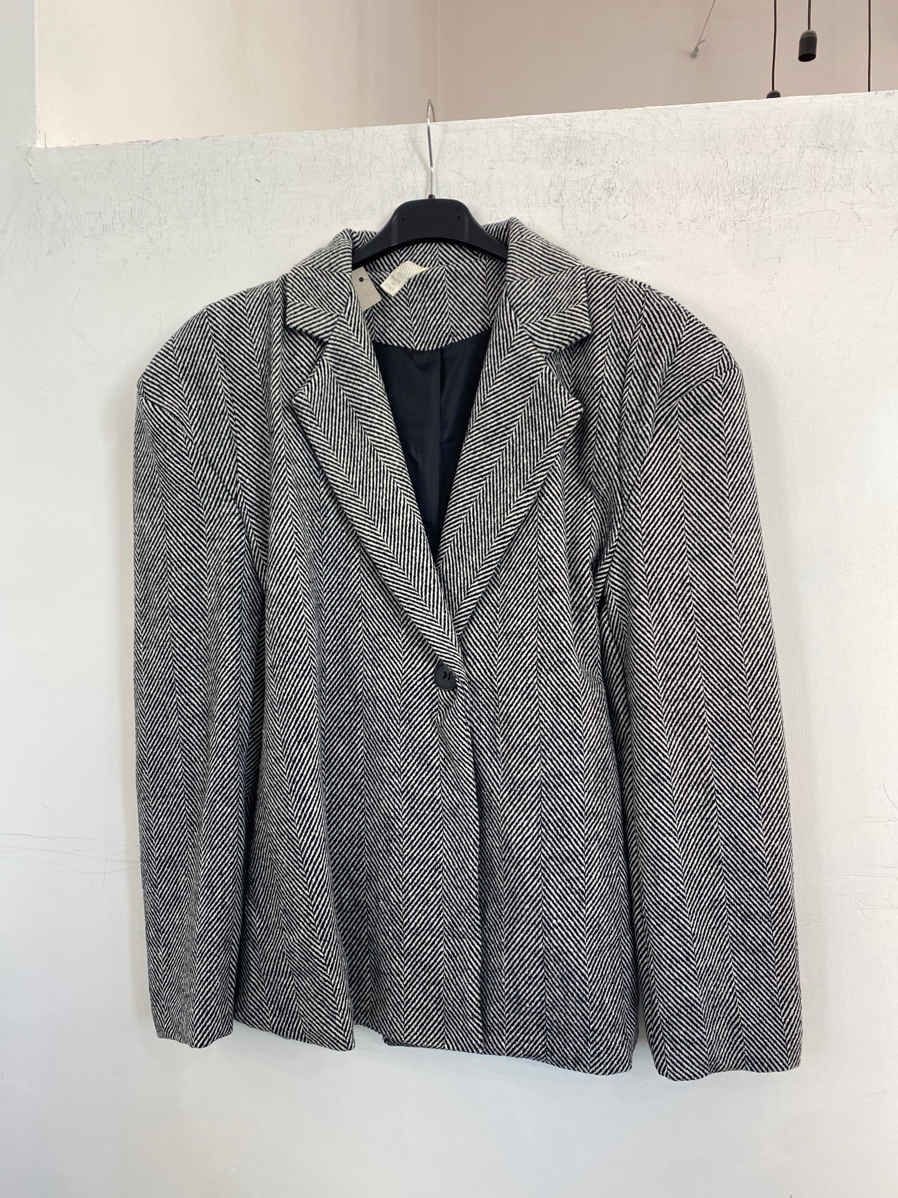 Blazer spigato con cintura in vita 251361