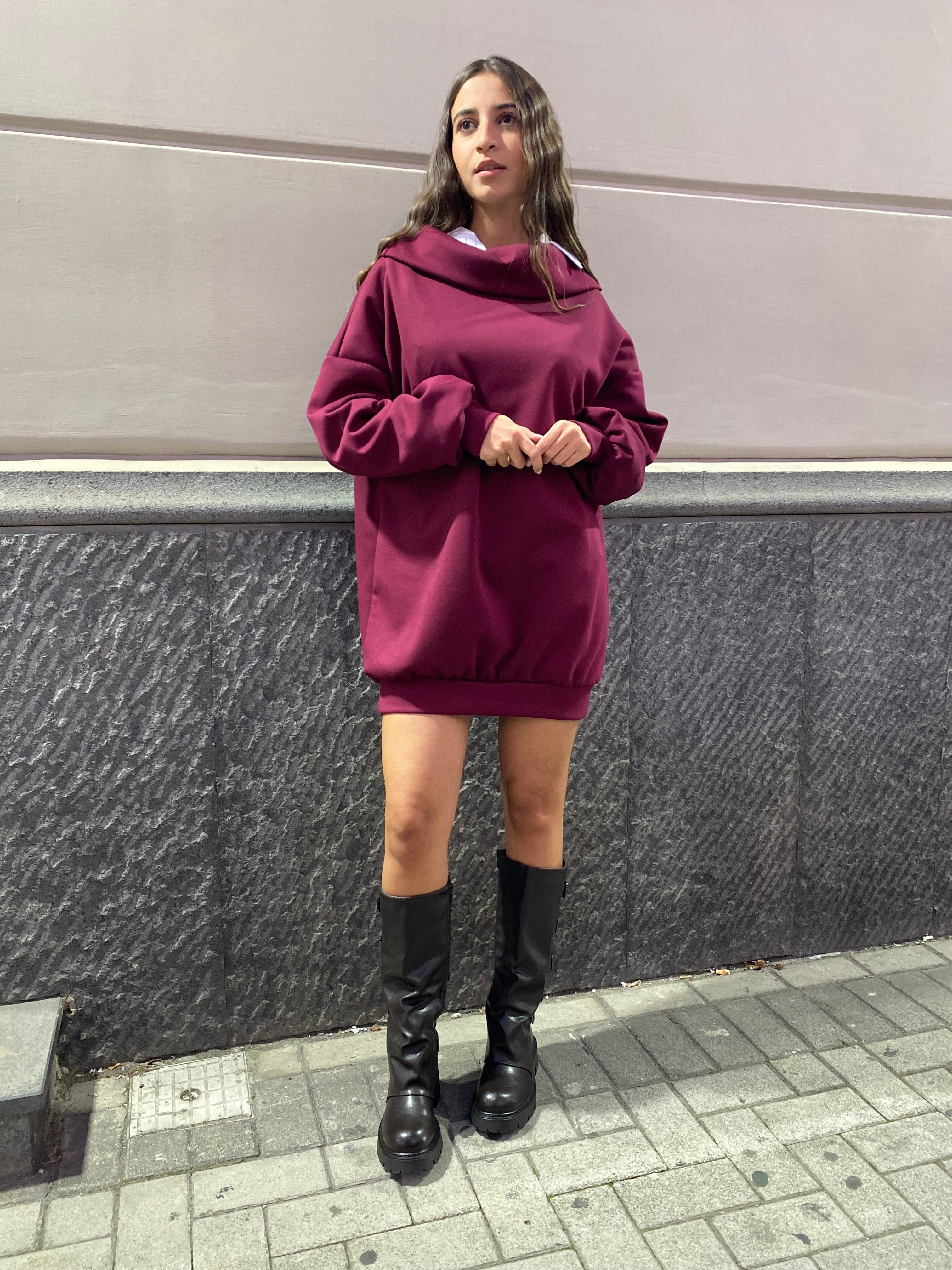 Maxi felpa oversize in neoprene 97085