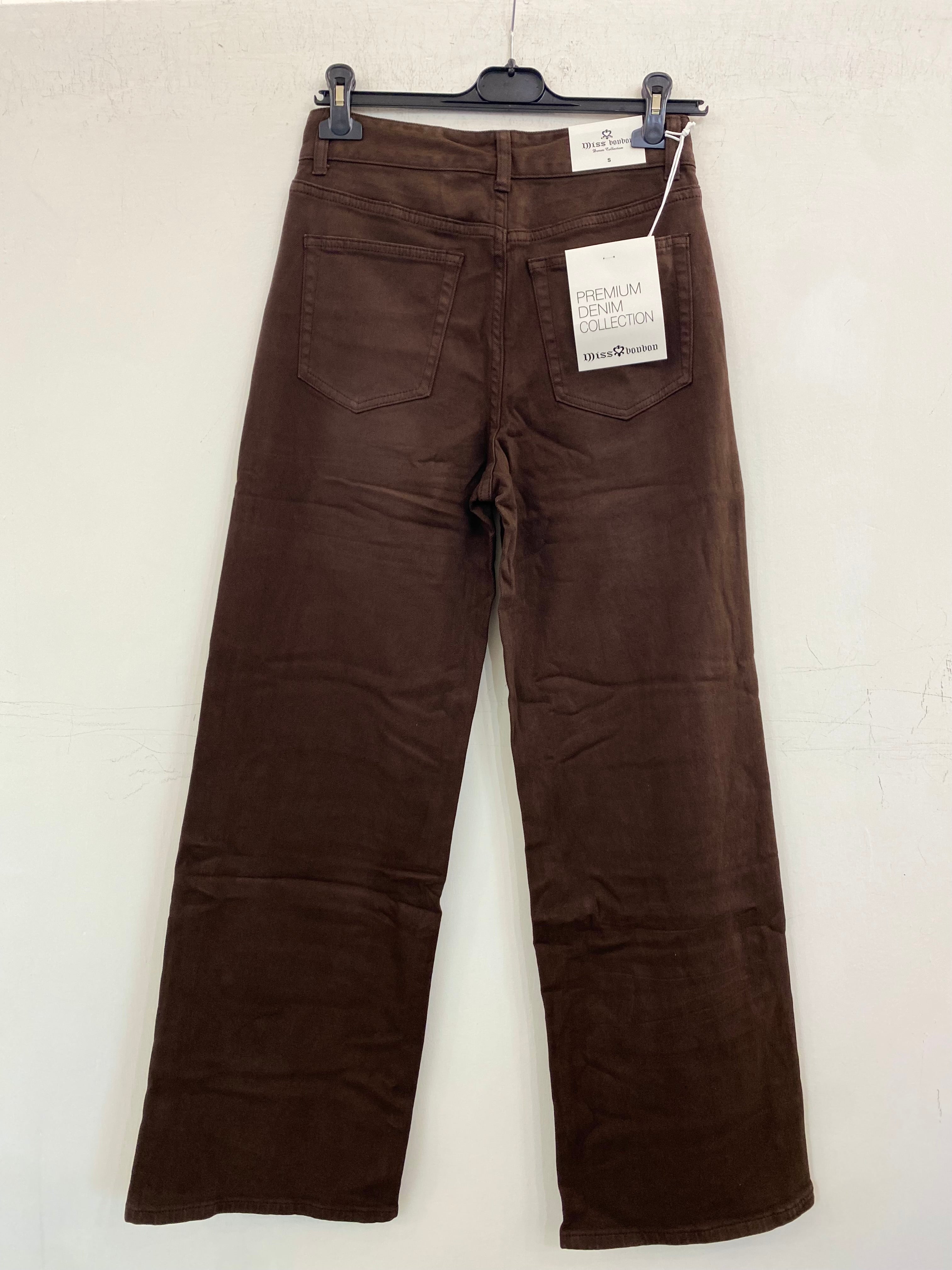 Jeans wide leg palazzo marrone 5150