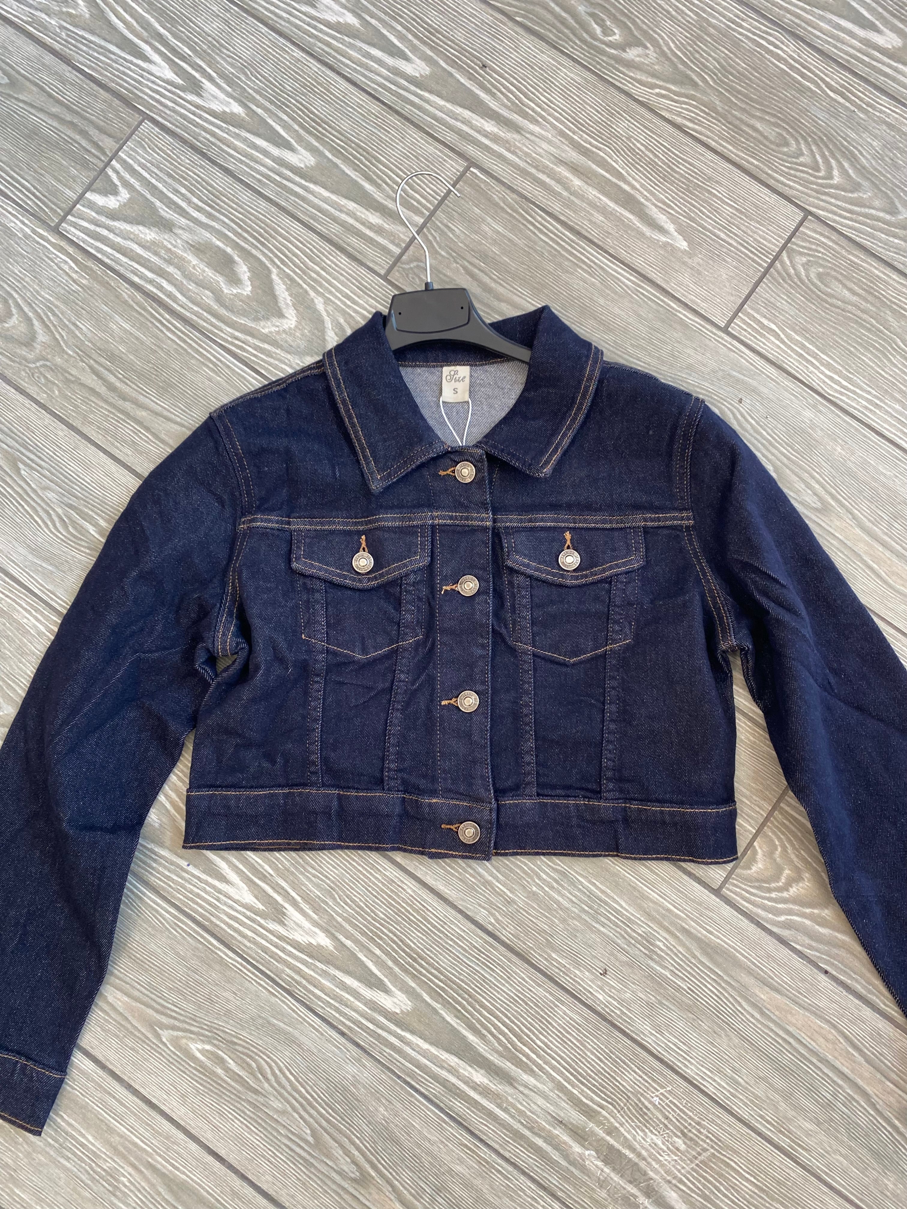 Giubbino di jeans corto in vita lavaggio zero 5611