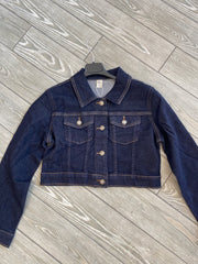 Giubbino di jeans corto in vita lavaggio zero 5611