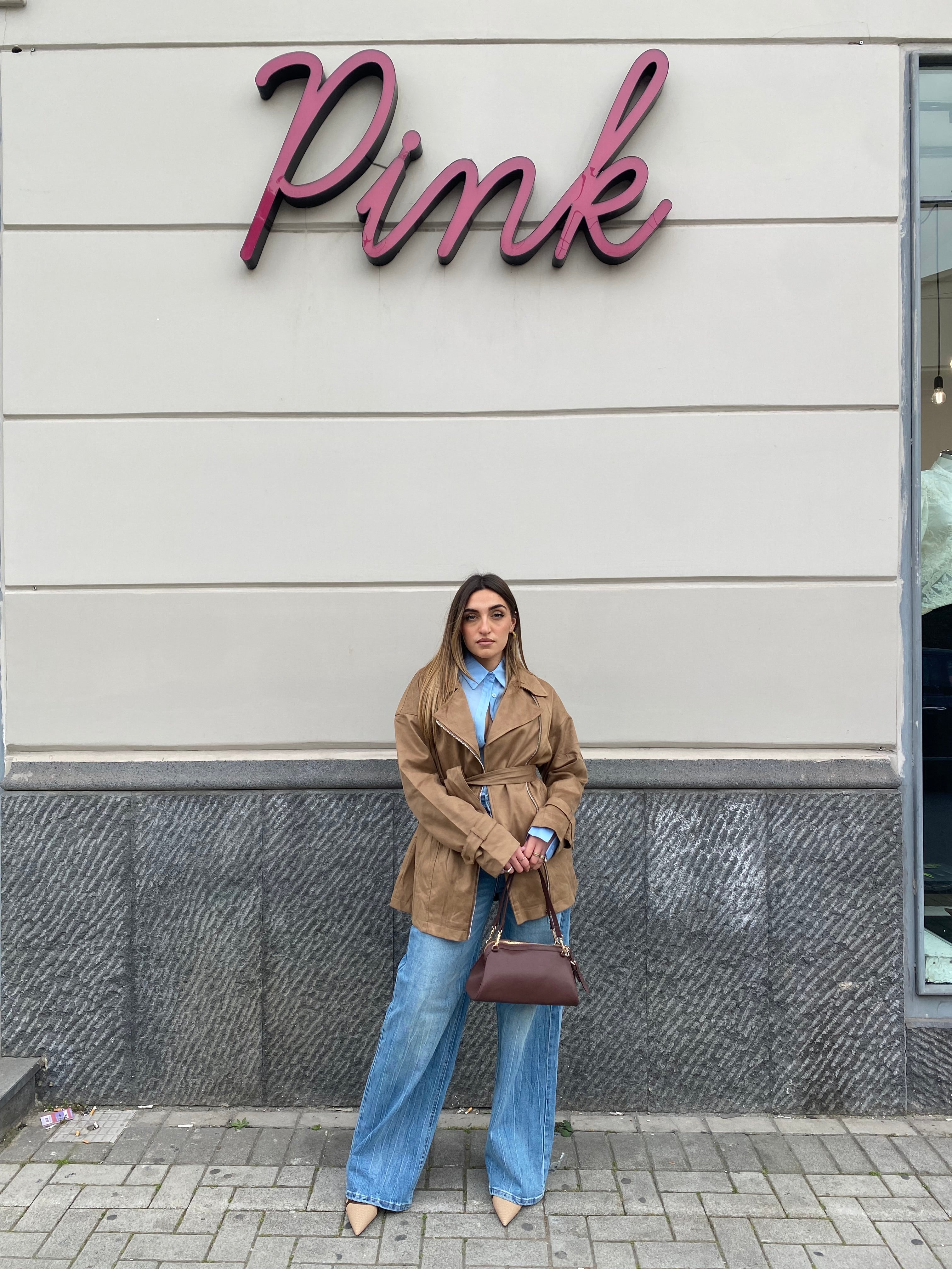 Jeans palazzo sabbiato 25206