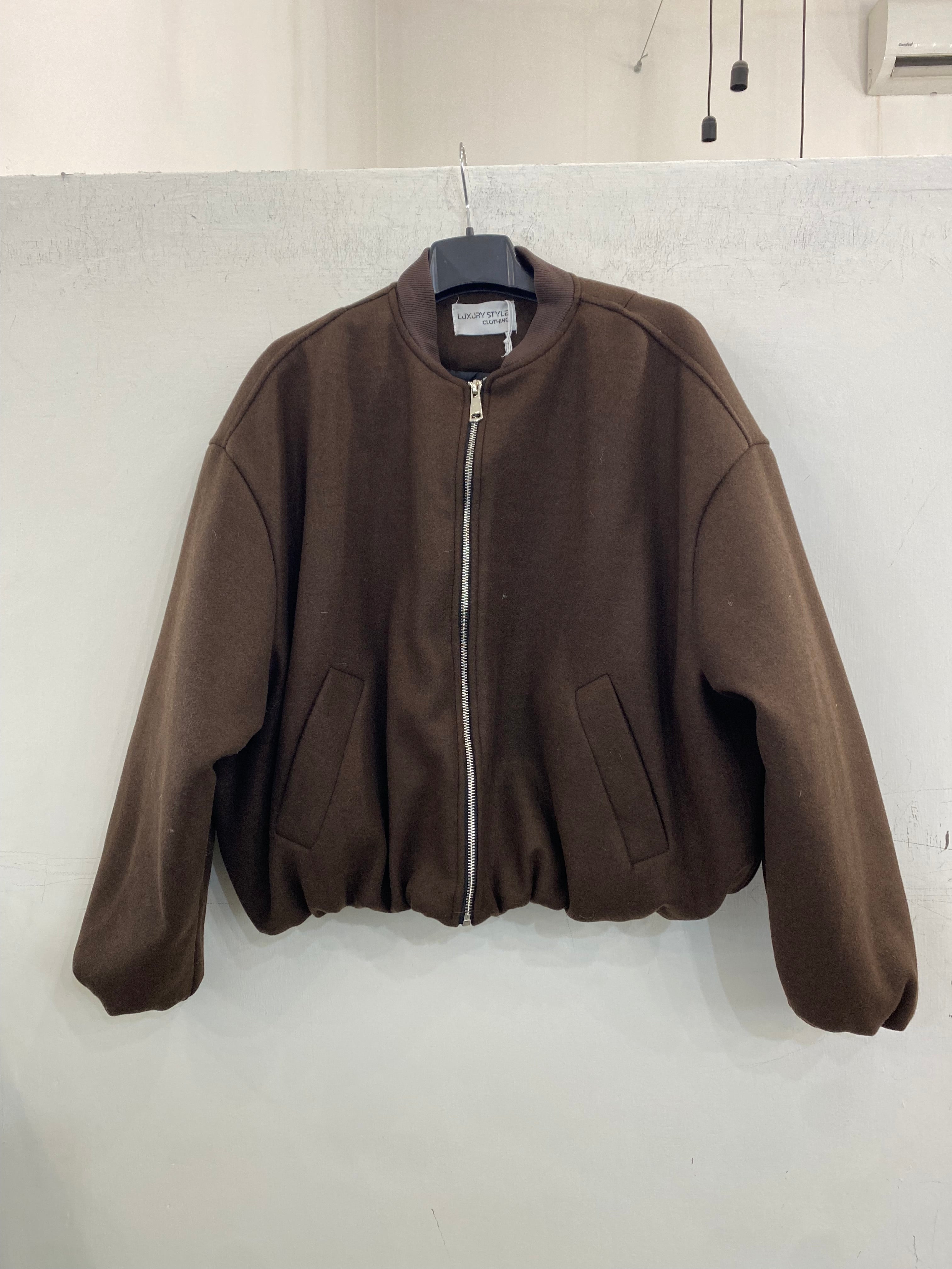 Cappottino in panno crop con zip 6809