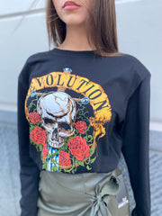 Maglia rock con spalline 0638
