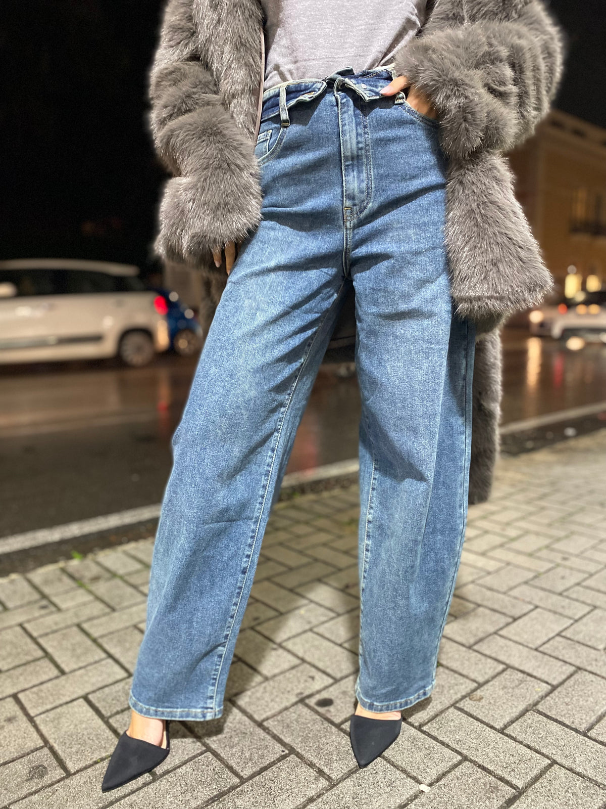 Jeans balloon bustino risvoltato 9293