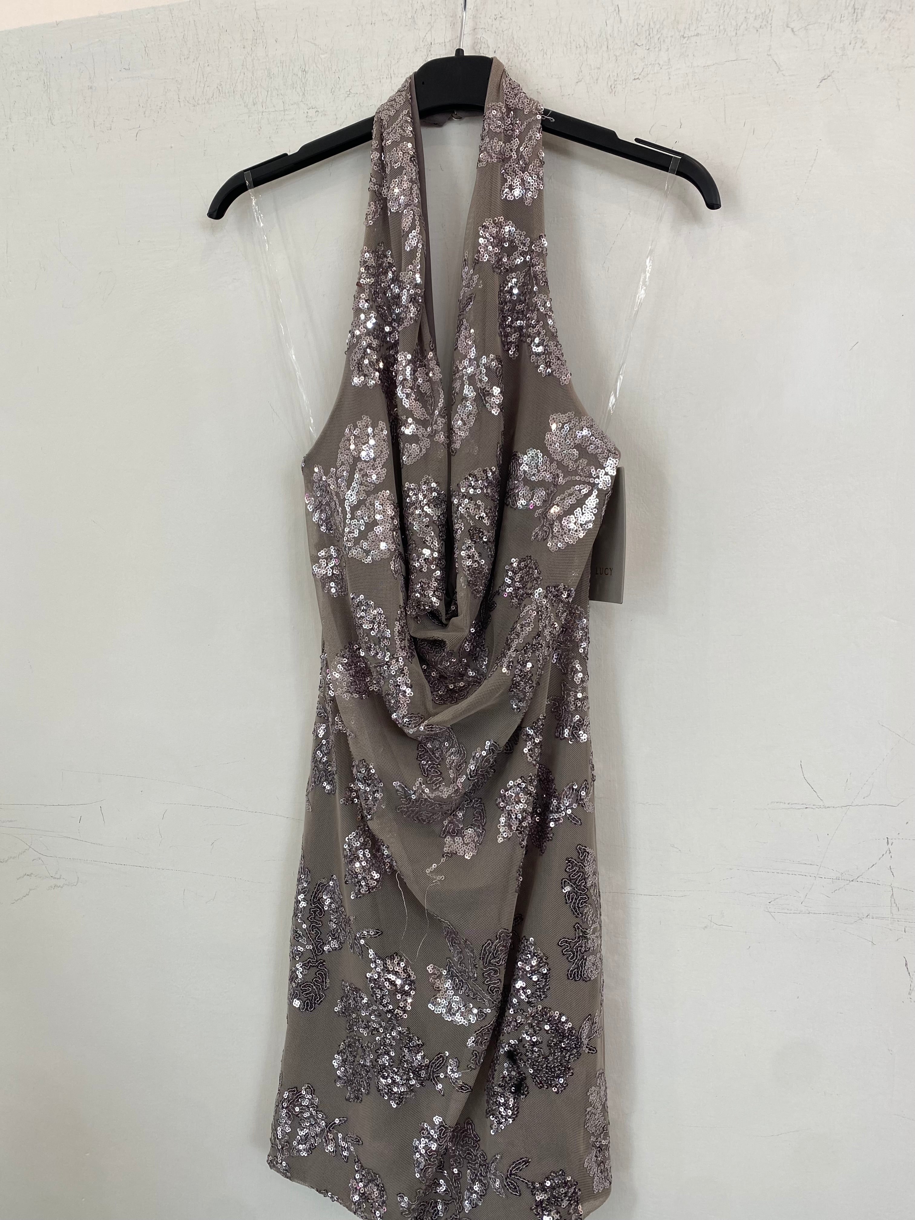 Abito con paillettes scollato dietro 120915