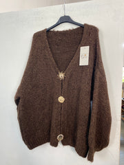 Cardigan con bottoni oro 25311