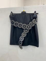 Gonna ecopelle con cinturone 60275